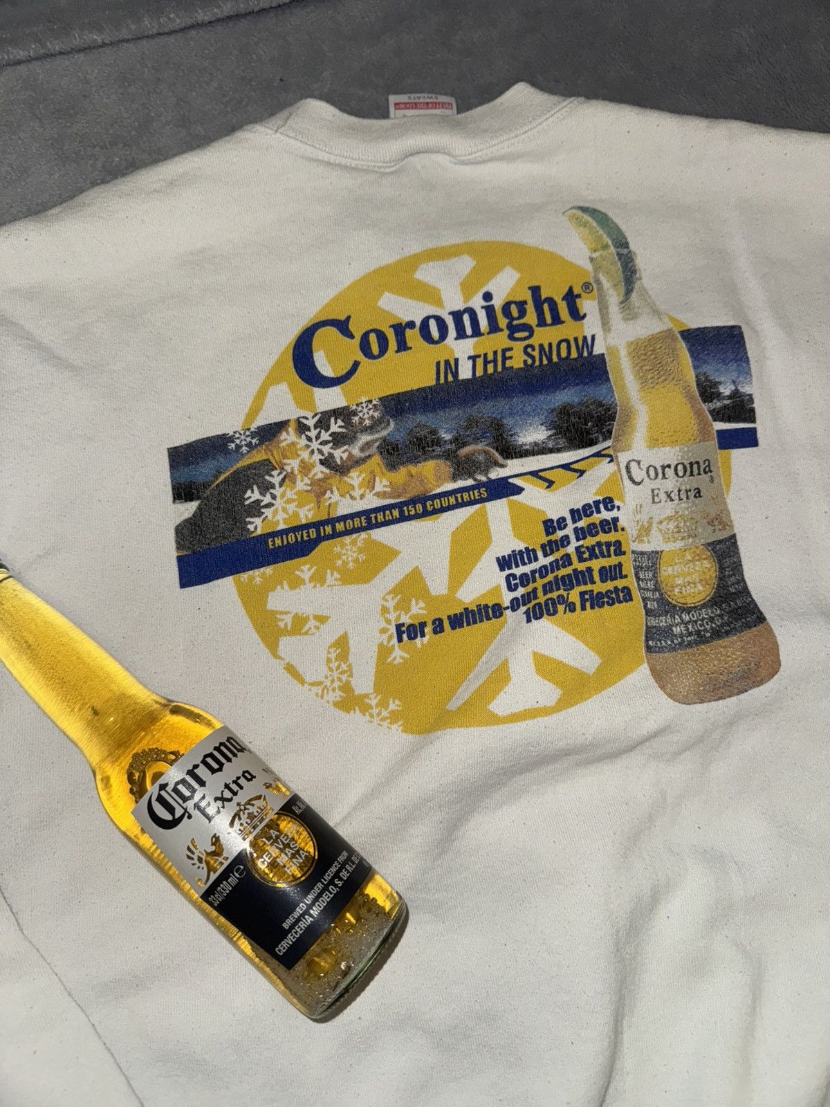 Vintage Corona beer sweatshirt vintage Size US XL / EU 56 / 4 - 1 Thumbnail