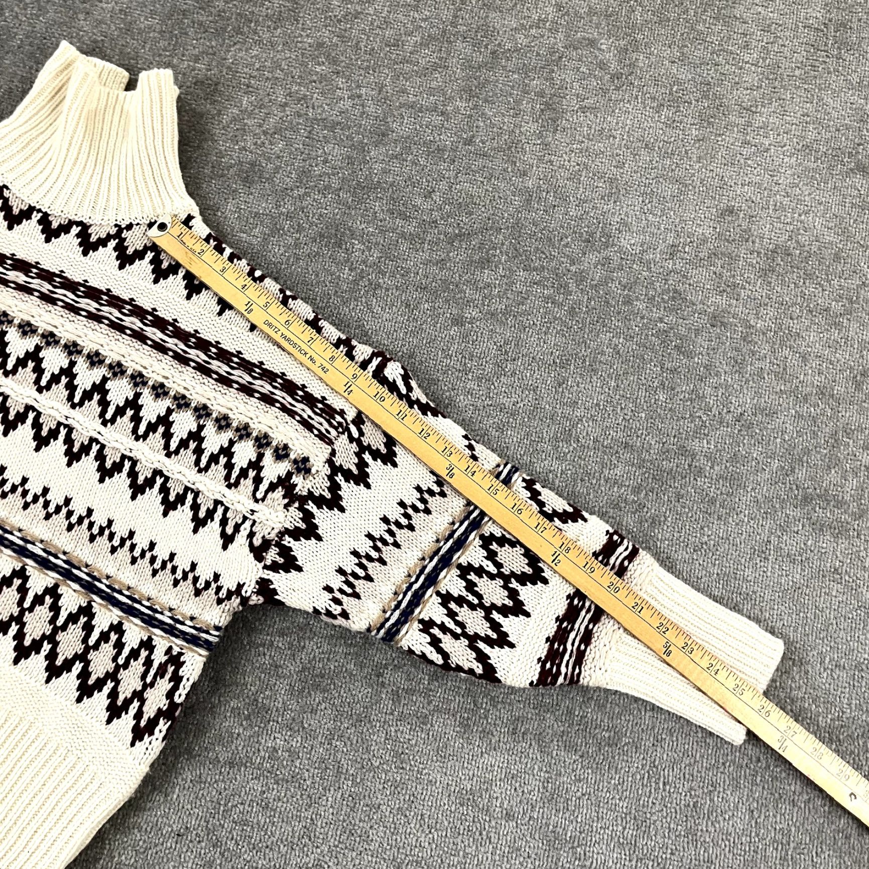 Rag & Bone RAG & BONE Sweater Womens XXS Ivory White Red Willow Fair Isle Wool Turtleneck Size XXS / US 00 / IT 34 - 6 Thumbnail