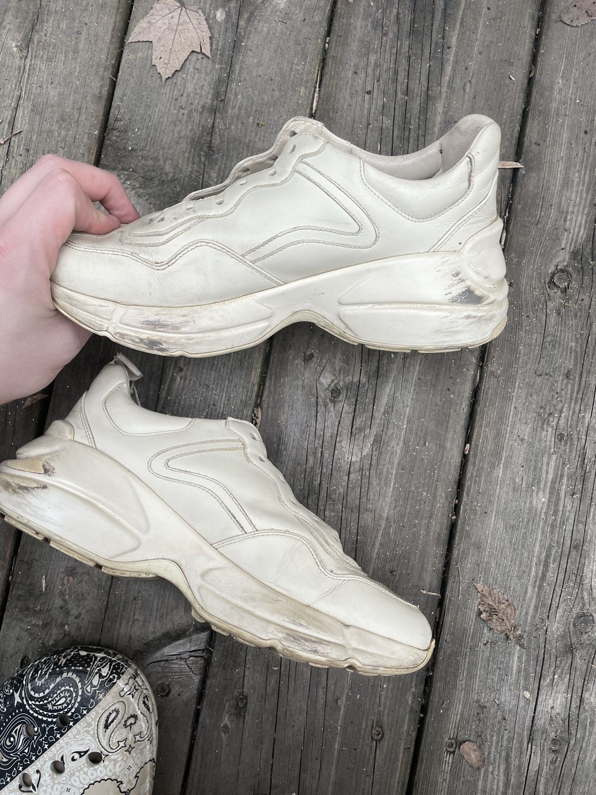 Gucci Gucci white and gray sneakers size 37 Size US 7 / IT 37 - 3 Thumbnail