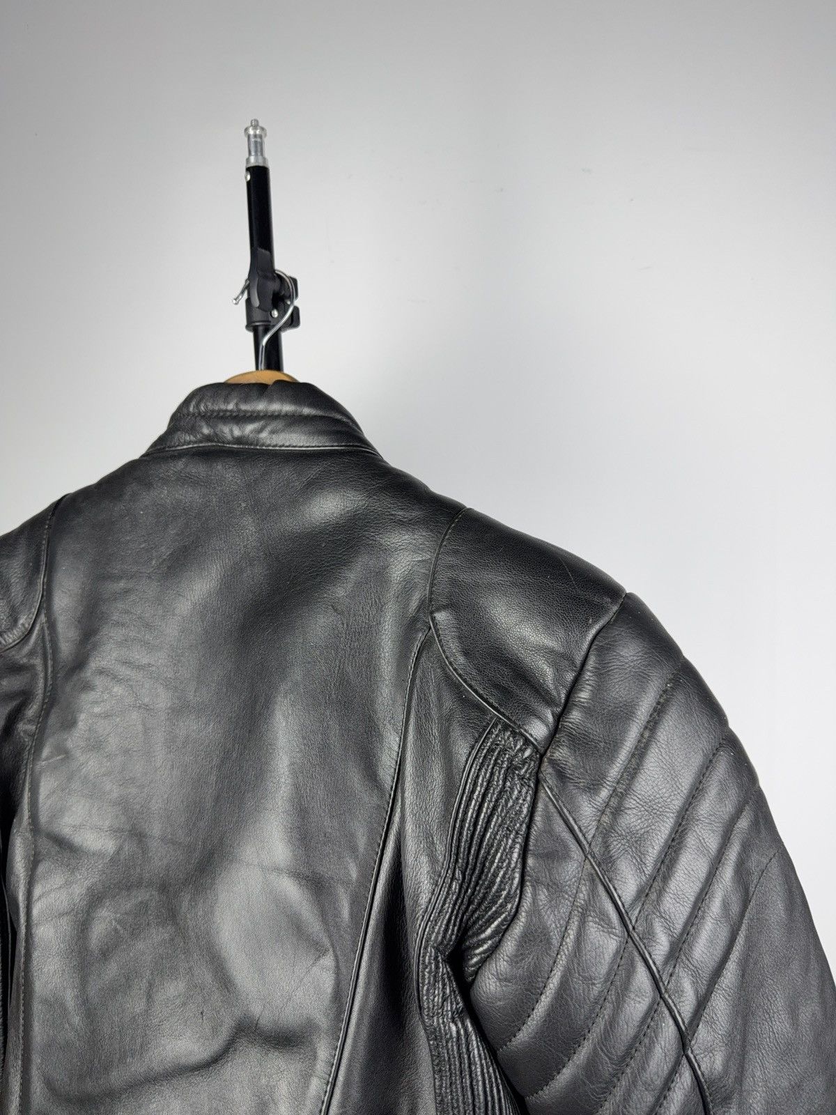 Leather Vntg 00s Heavy Leather Racing MOTO Bomber Jacket Punk Size US S / EU 44-46 / 1 - 15 Thumbnail