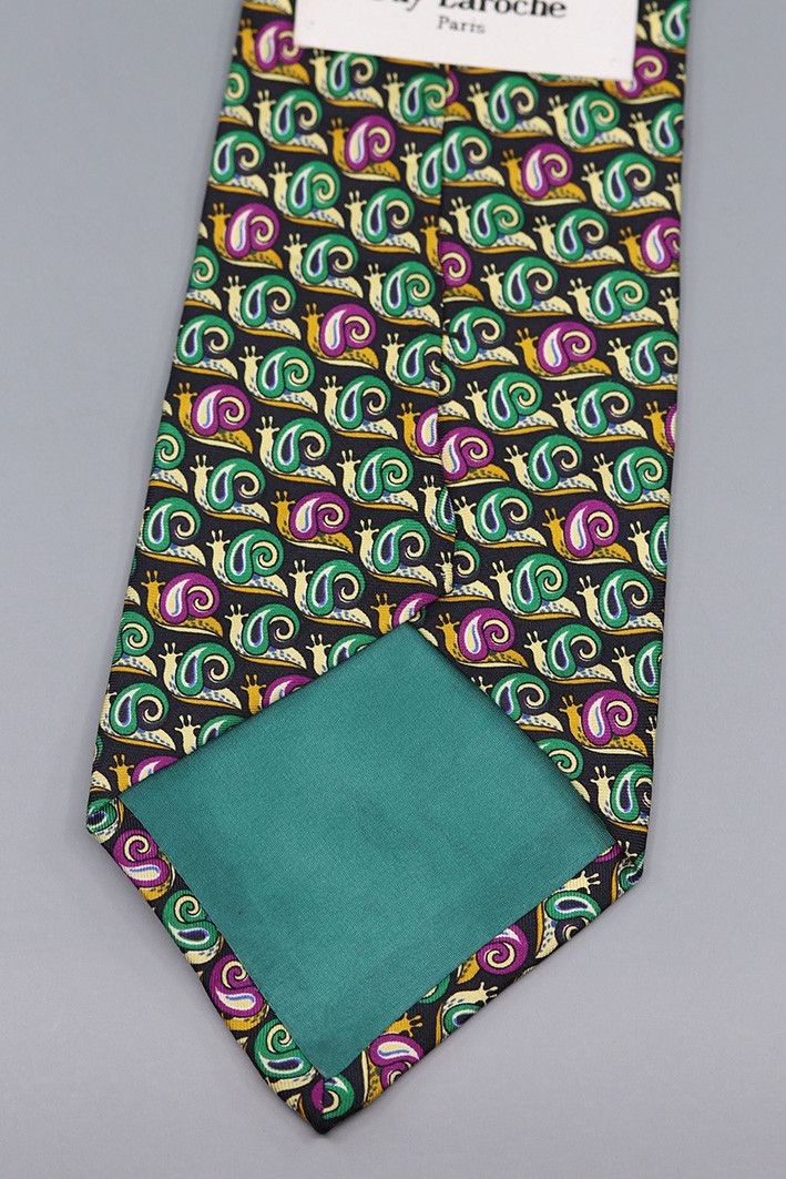 Guy Laroche Vintage Guy Laroche Snail Pattern Silk Tie Size ONE SIZE - 2 Thumbnail