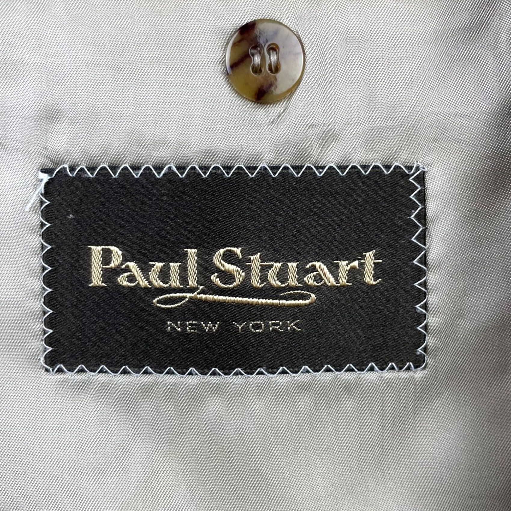 Paul Stuart Paul Stuart Mens Blazer Beige Plaid - 40L Jacket Size 40R - 6 Thumbnail