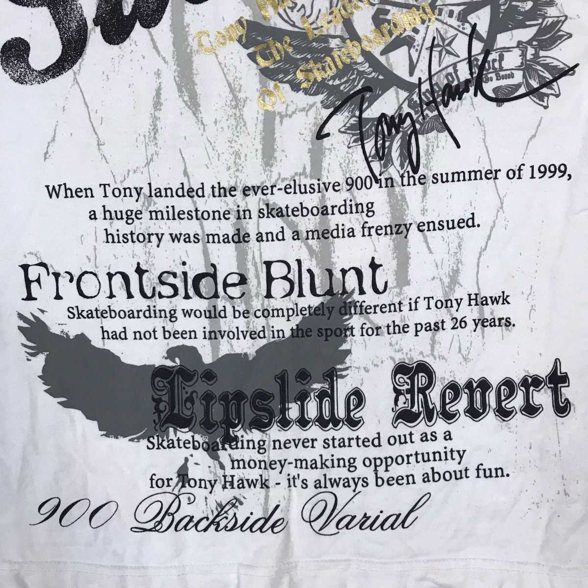 Vintage Tony Hawks Drawstring Neck Skater Tee Shirt