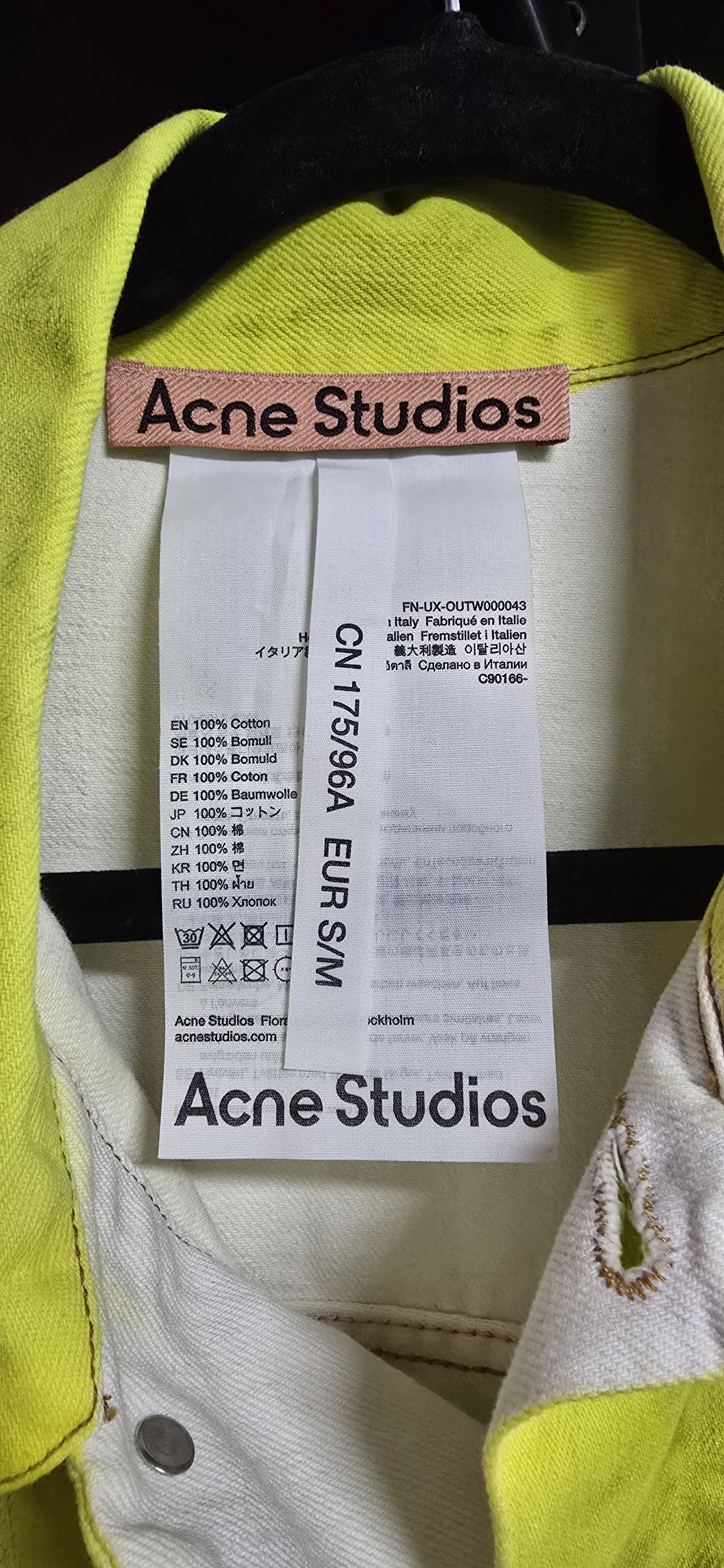 Acne Studios Acne Studios Denim jacket - Oversized fit - Neon yellow Size US M / EU 48-50 / 2 - 5 Thumbnail