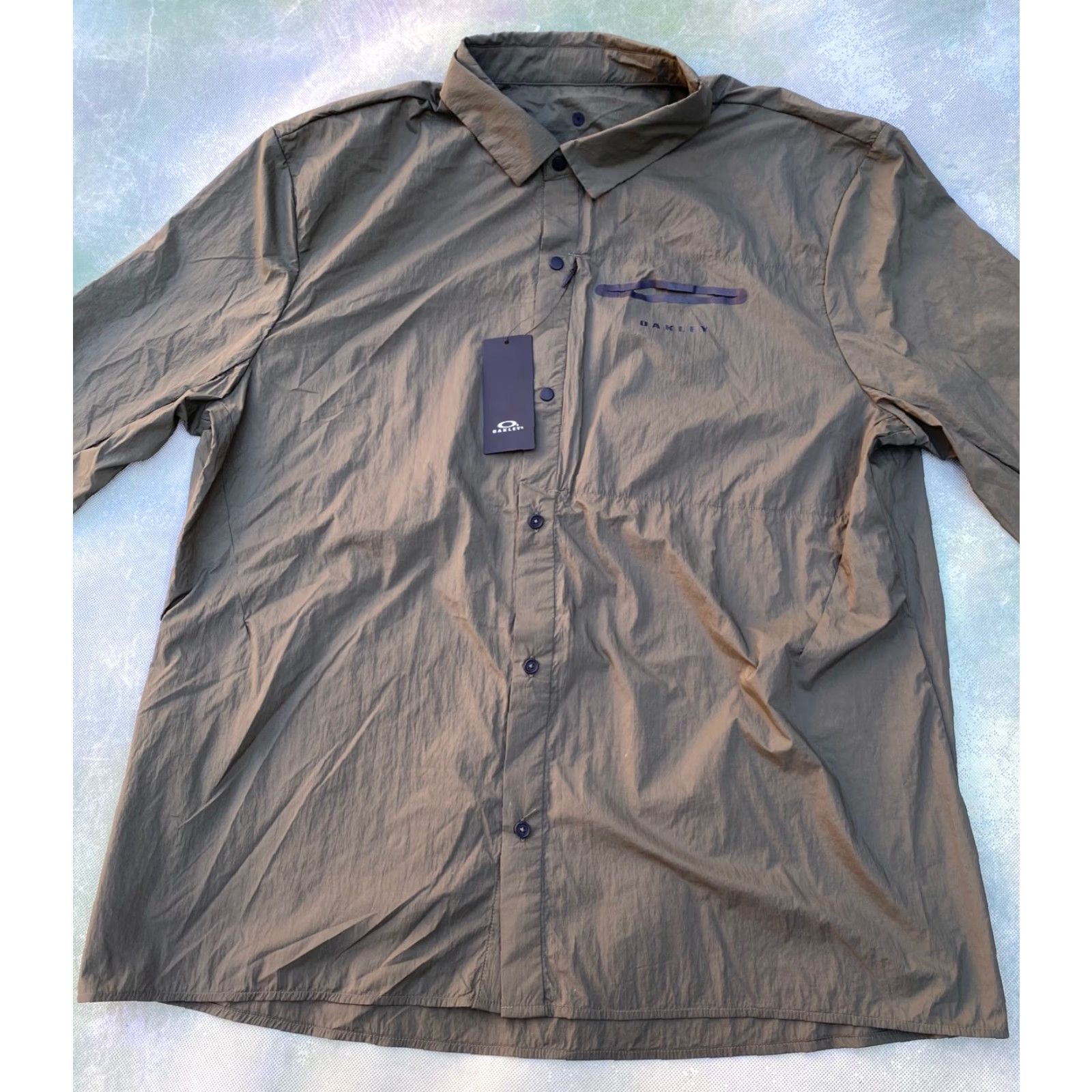 Oakley Custom Fit Men's Dark Brush Long Sleeve Utility Nylon Shirt XL Size