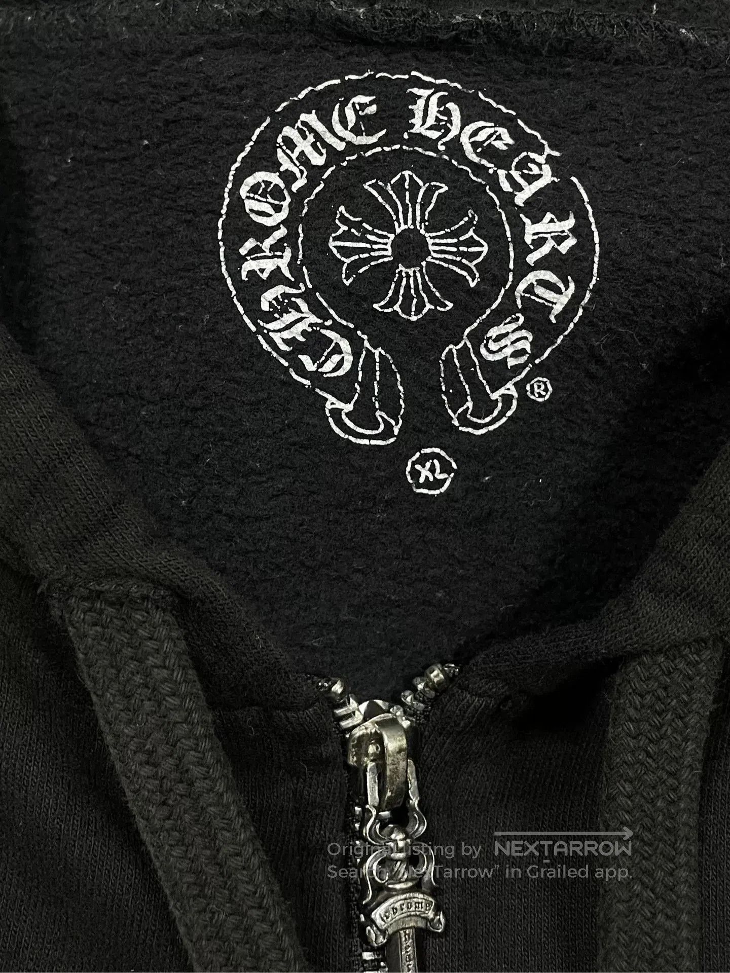 Chrome Hearts Chrome Hearts Black Hoodie with Silver Cross Zip. Size US XL / EU 56 / 4 - 6 Thumbnail