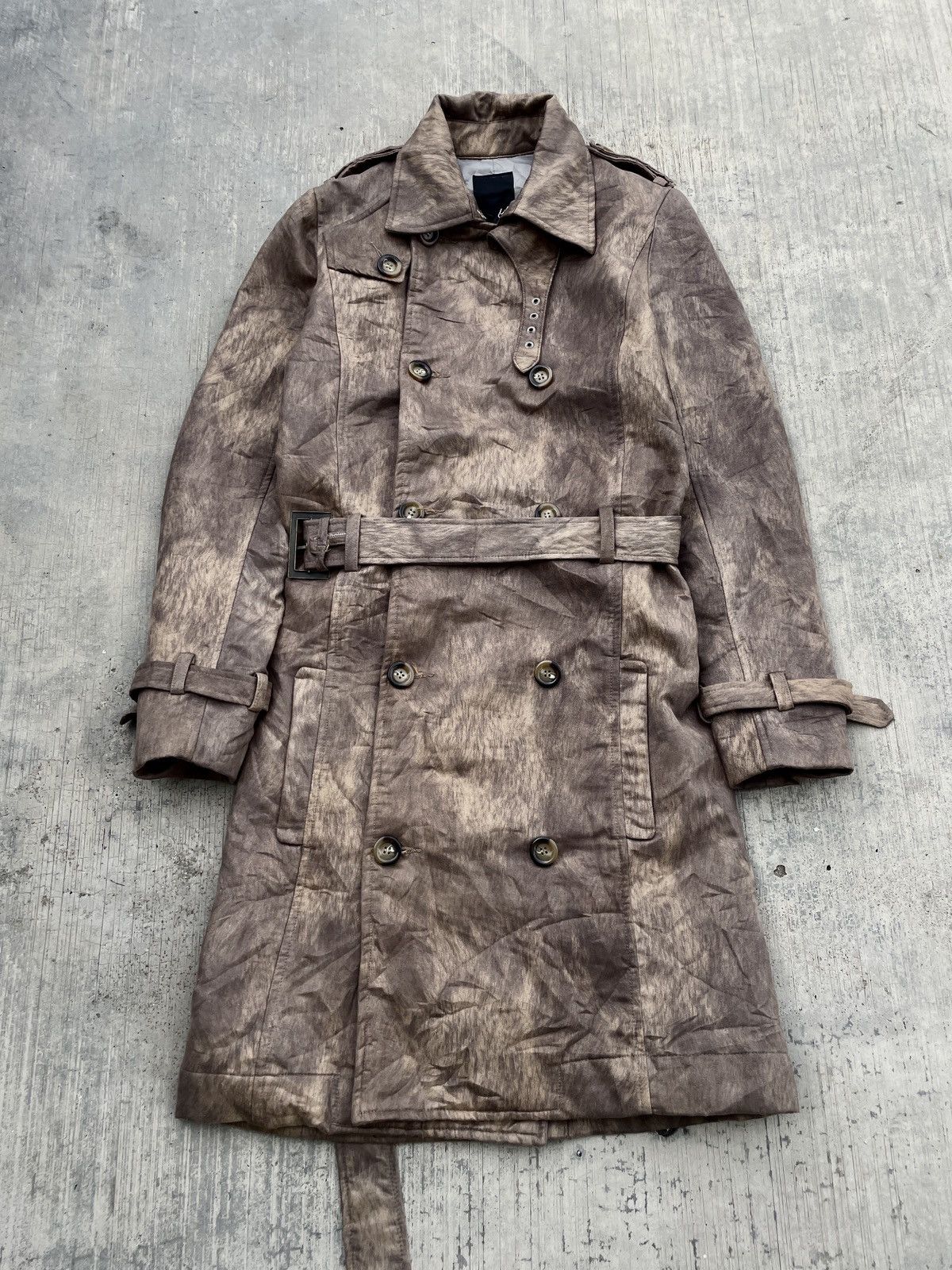 14th Addiction 💥RARE💥2000s JAPANESE BRAND MIDAS TRENCH COAT ANIMAL SKIN Size US S / EU 44-46 / 1 - 1 Thumbnail
