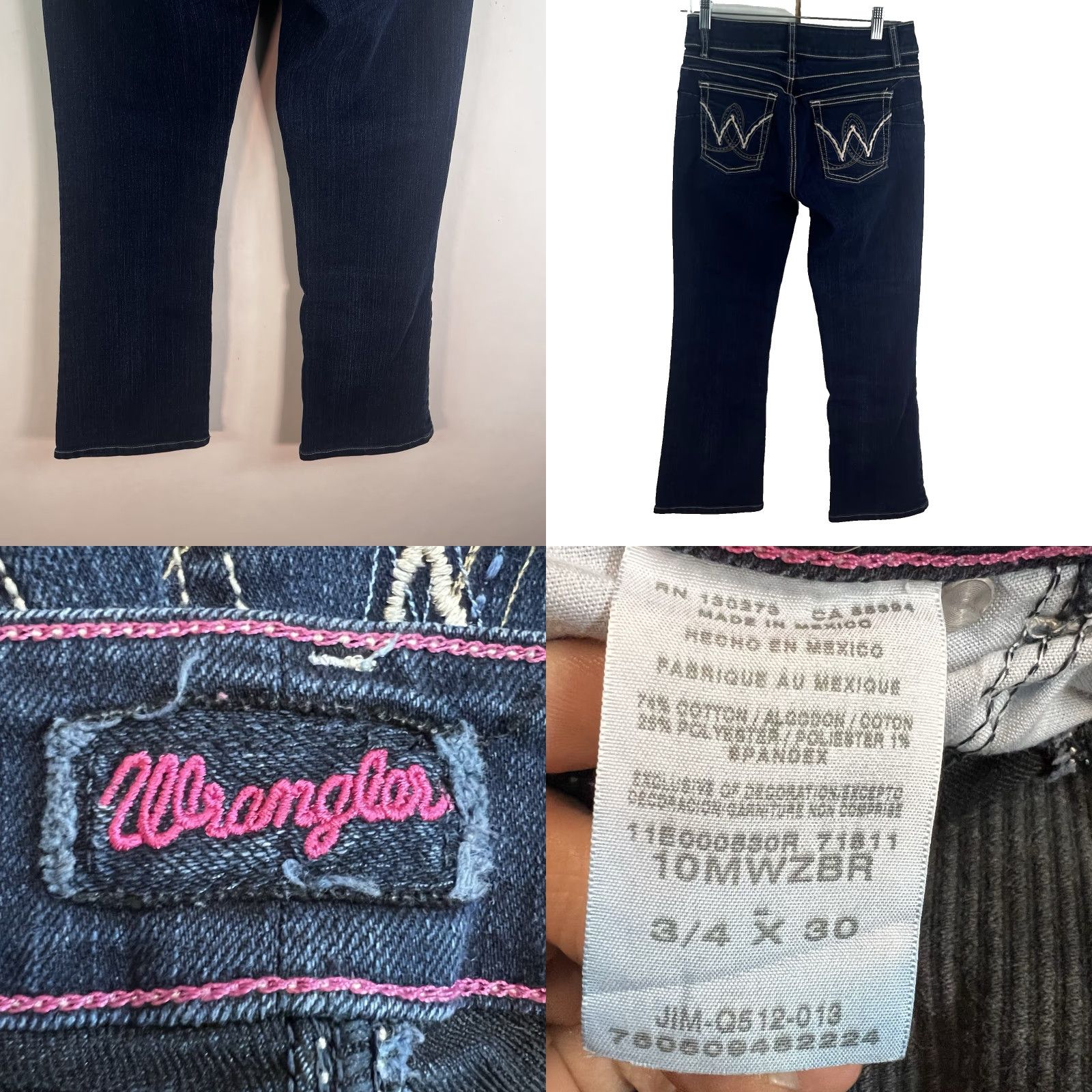 Wrangler Wrangler Western Stitched Denim Jeans Womens 3/4 Jeans Bootcut Blue 29 Inseam 27in 10 (3/4) XS? Size 26" / US 2 / IT 38 - 8 Thumbnail