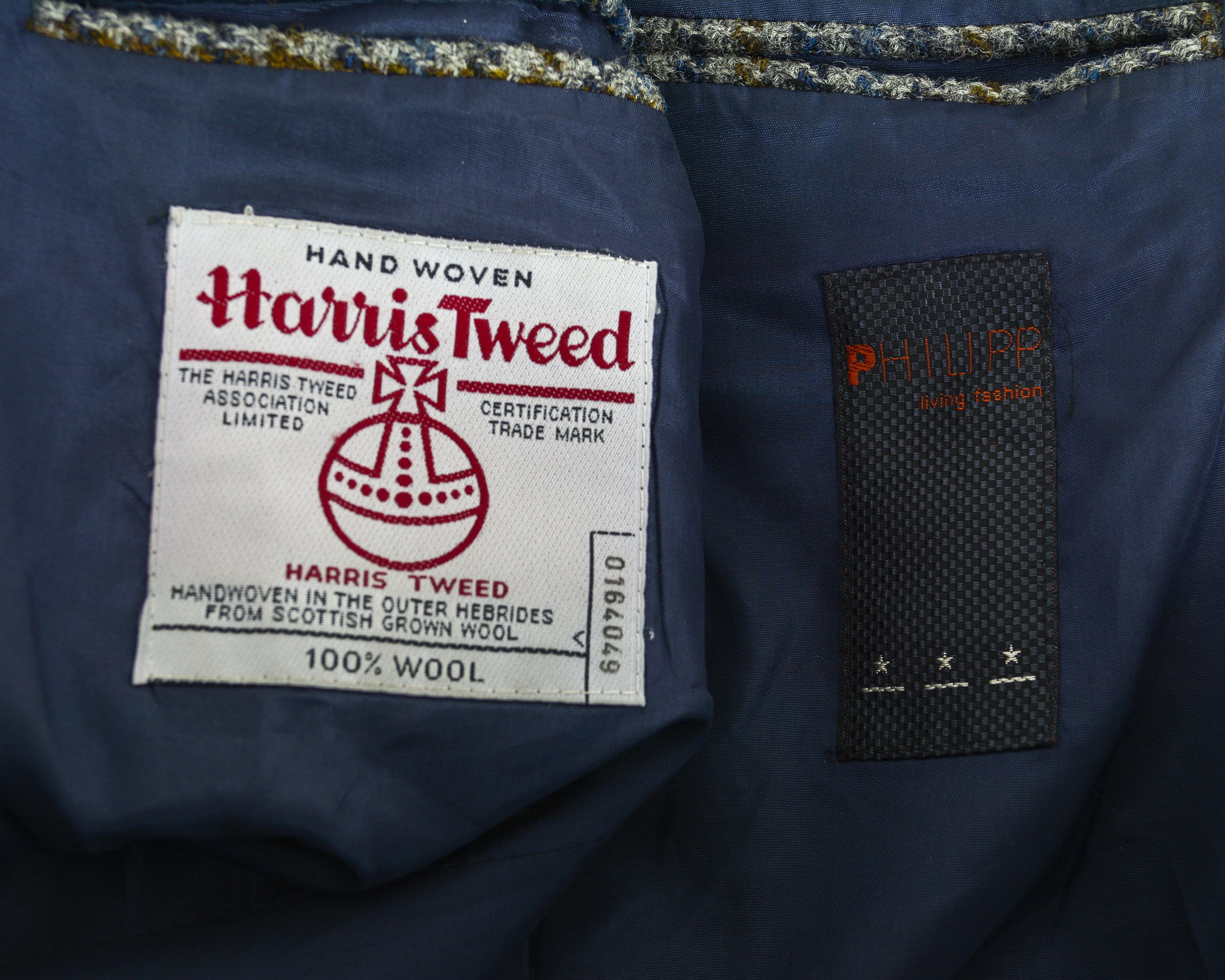 Harris Tweed Blazer Uk 40 Us Jacket Wool Coat Houndstooth Suit M Formal Size 40R - 5 Thumbnail