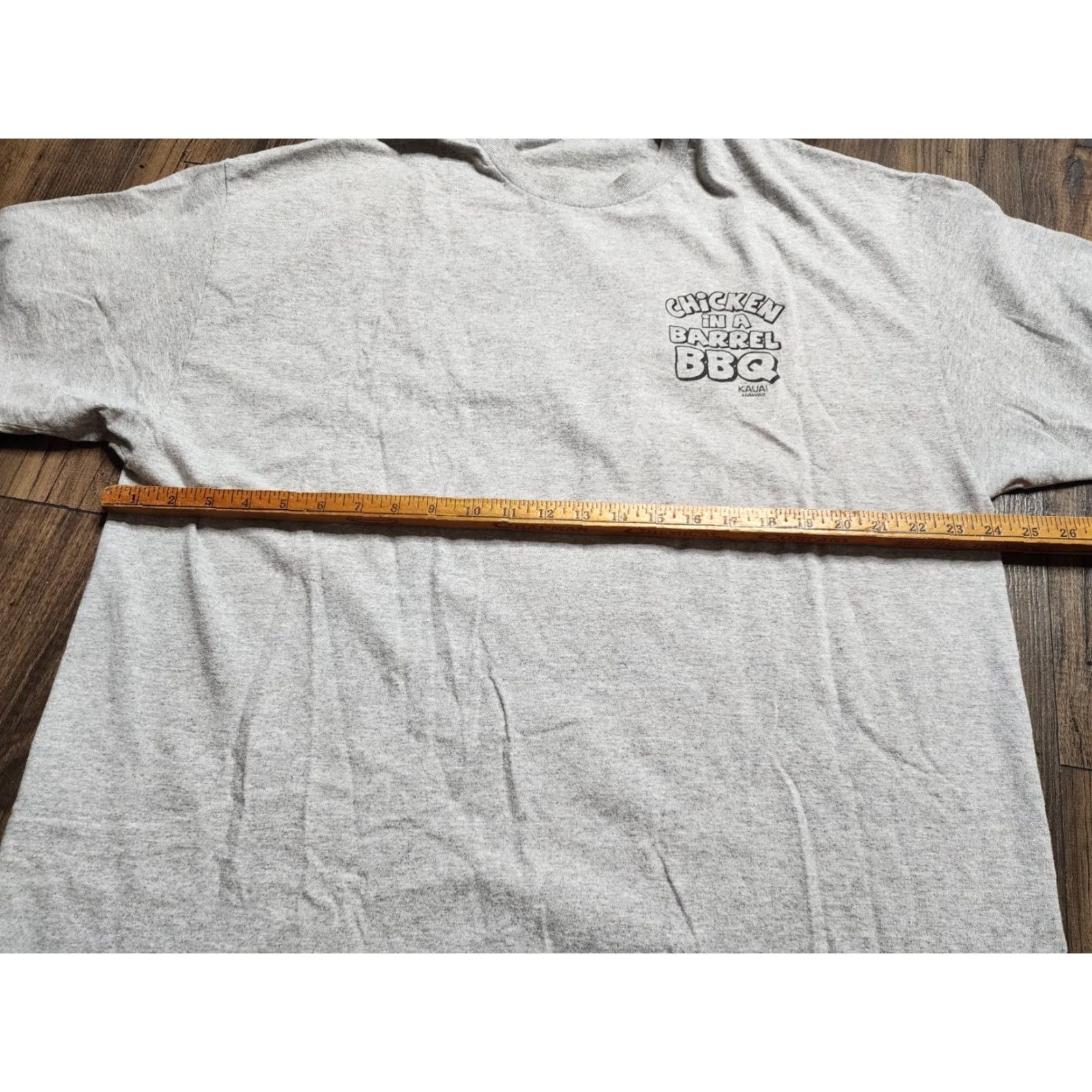 Doublet Vintage Men's XL Gray Chicken In A Barrel BBQ Funny Double-Sided Cotton T-Shirt Size US XL / EU 56 / 4 - 3 Thumbnail