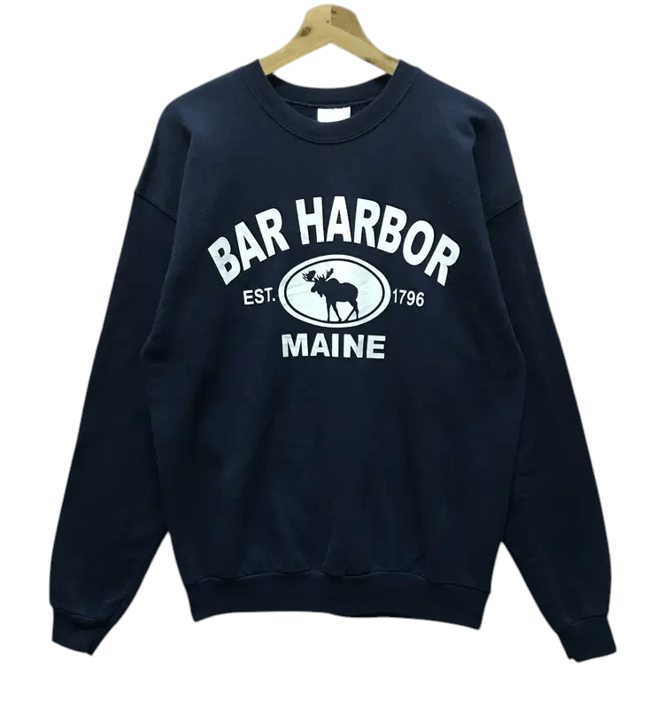 Hanes Vintage 90's Bar Harbor Maine Sweatshirts Size US L / EU 52-54 / 3 - 1 Thumbnail