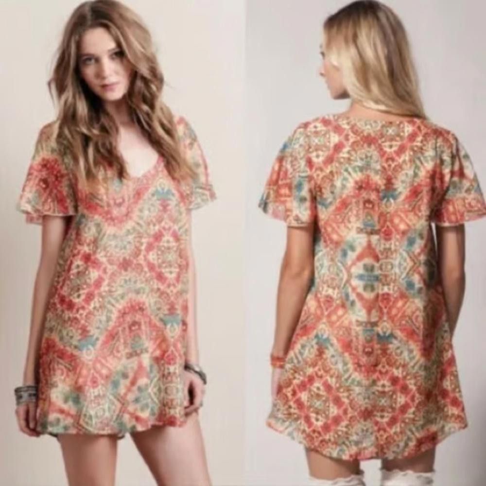 Designer Show Me Your MuMu l Kylie Paisley Mini Shift Dress XS Size XS / US 0-2 / IT 36-38 - 1 Thumbnail