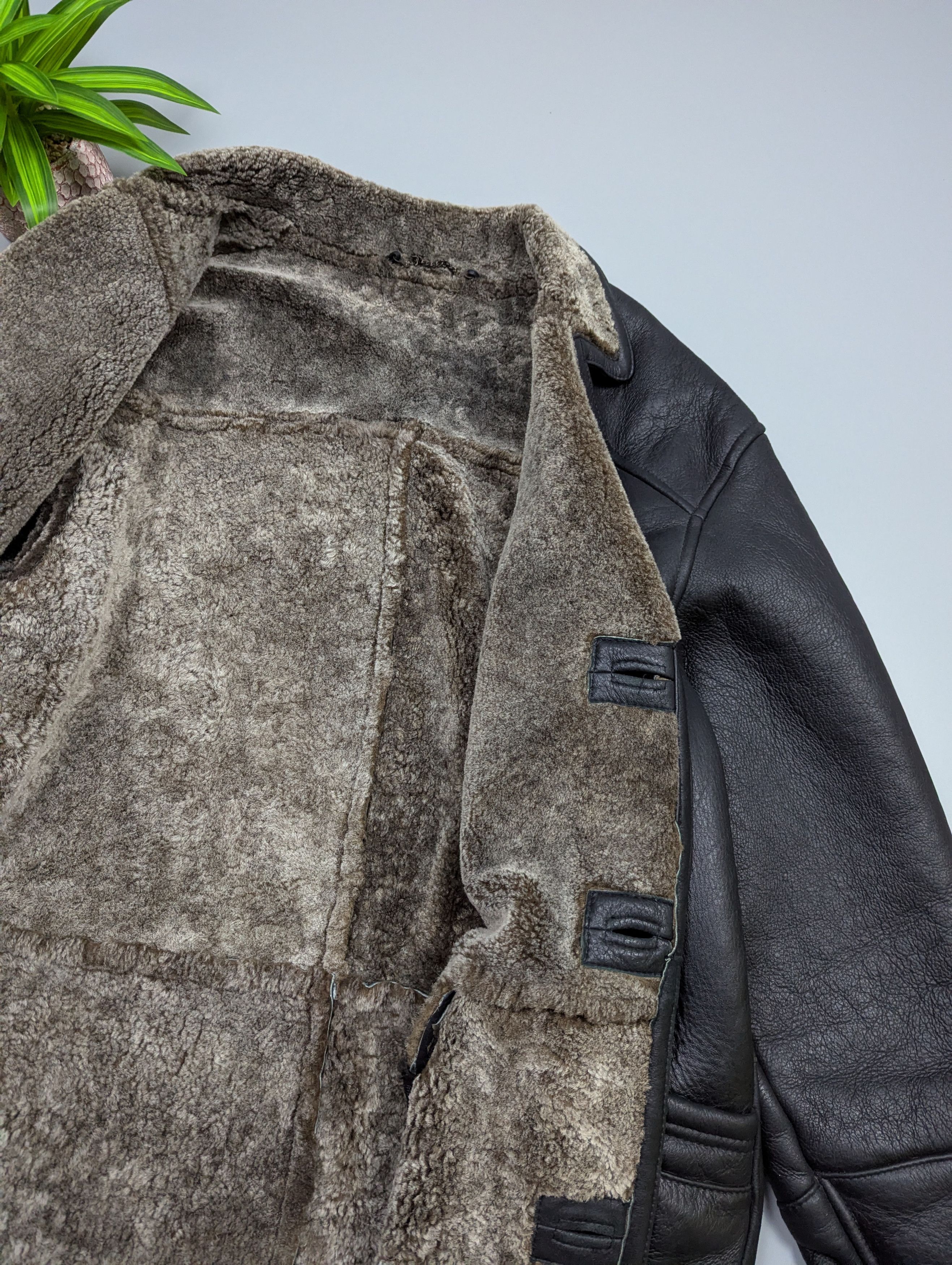 Other Men Black Sheepskin Shearling Leather Fur Coat Jacket 52 (L) Size US L / EU 52-54 / 3 - 10 Thumbnail