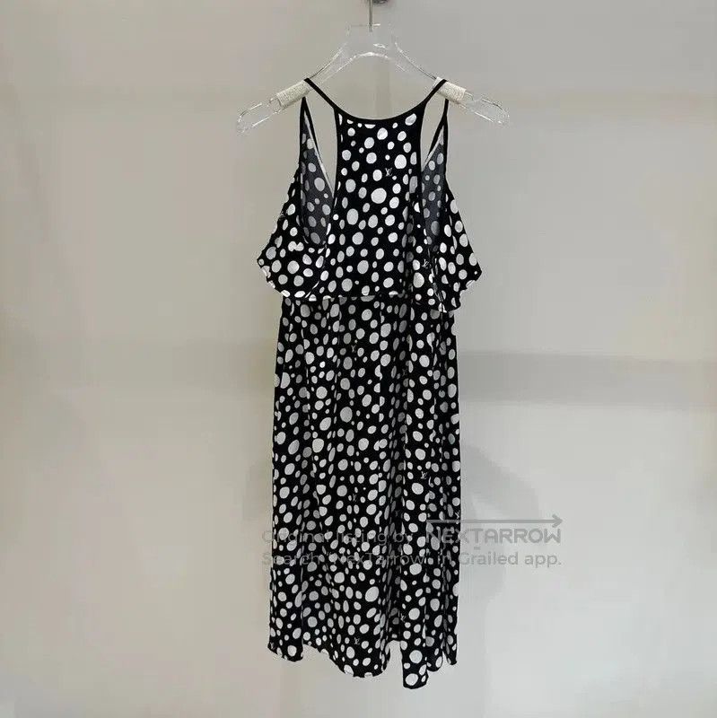 Louis Vuitton Louis Vuitton Black Polka Dot Silk Dress . Size S / US 4 / IT 40 - 4 Thumbnail