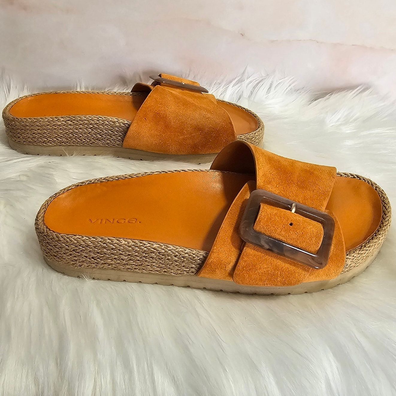 Vince VINCE Tortoise Buckle Espadrille Grant Slides Sandals 6 Size US 6 / IT 36 - 6 Thumbnail