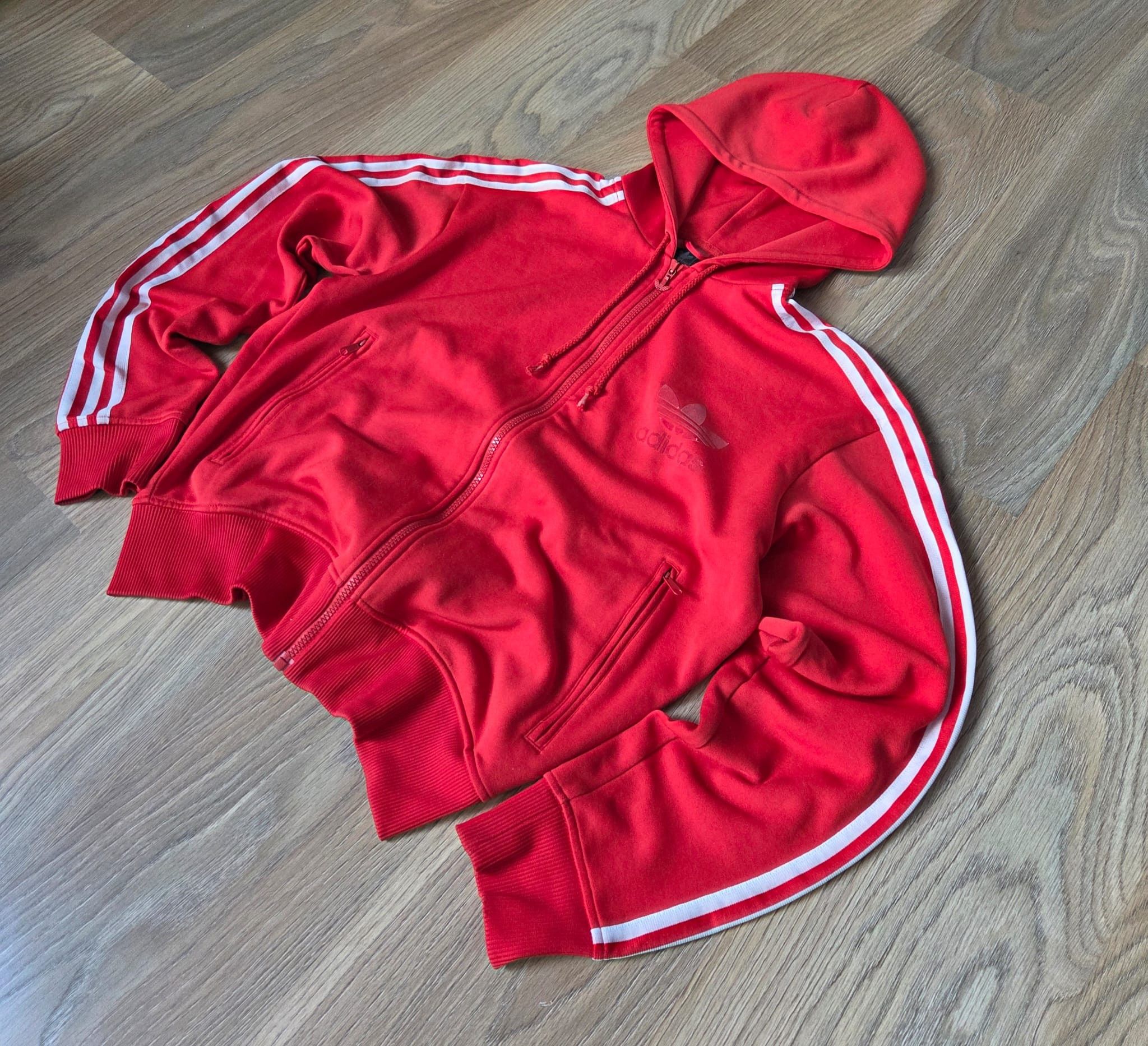Adidas Vintage 00s Adidas Red Hoodie Size US L / EU 52-54 / 3 - 3 Thumbnail