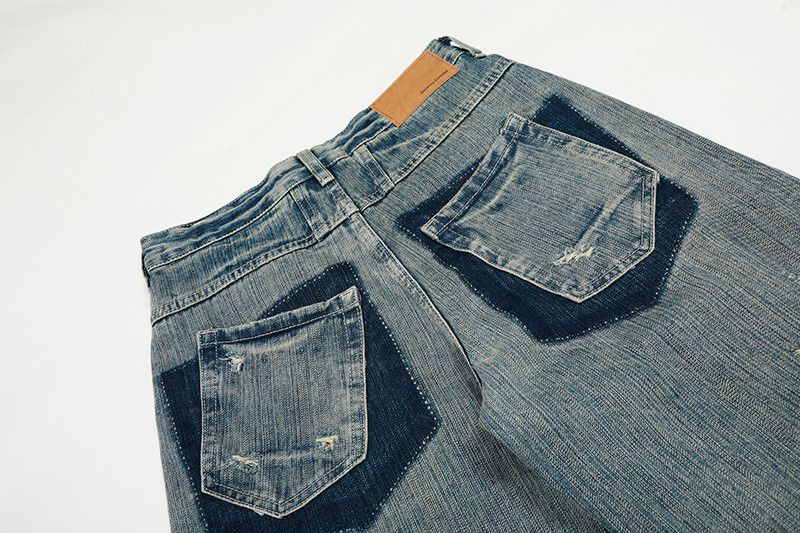 Vintage American distressed straight ripped curved jeans for men Size US 32 / EU 48 - 5 Thumbnail