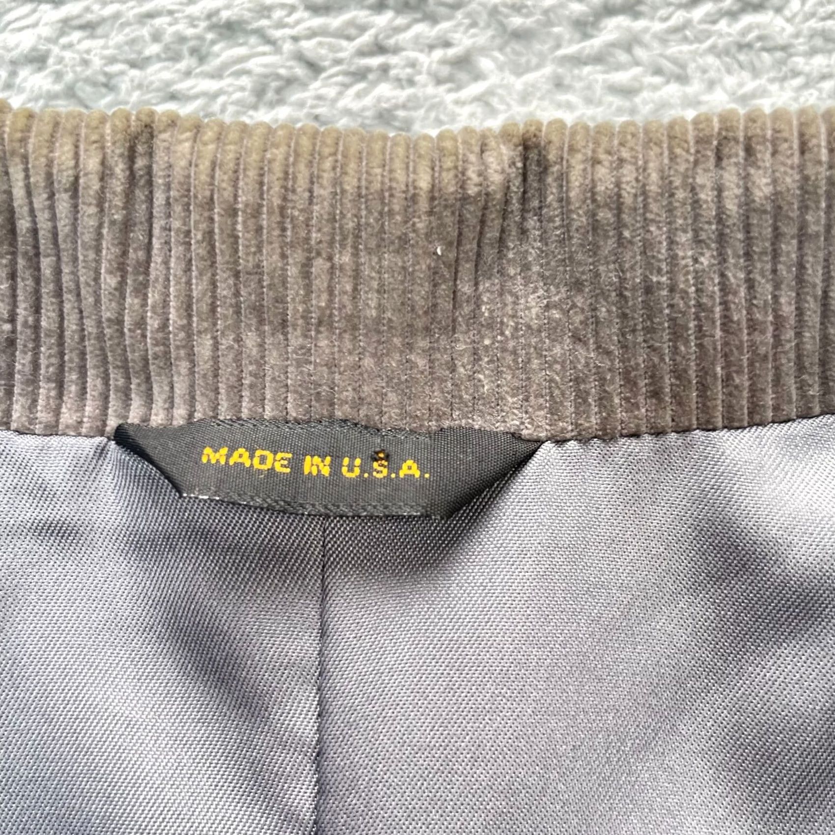 Vintage VINTAGE Pioneer Wear Jacket Mens 44 Gray VTG 44L Blazer Coat Corduroy Elbow Patches Western Size 44R - 4 Thumbnail
