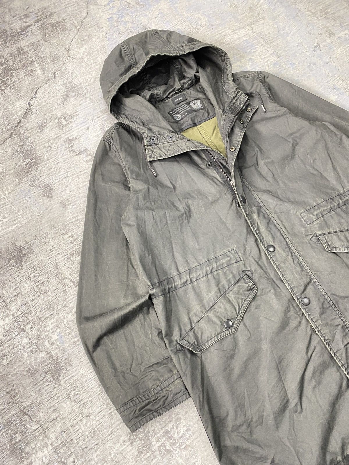 Diesel × Japanese Brand Diesel waxed parka black mens hooded jacket y2k avantgarde Size US XL / EU 56 / 4 - 7 Thumbnail