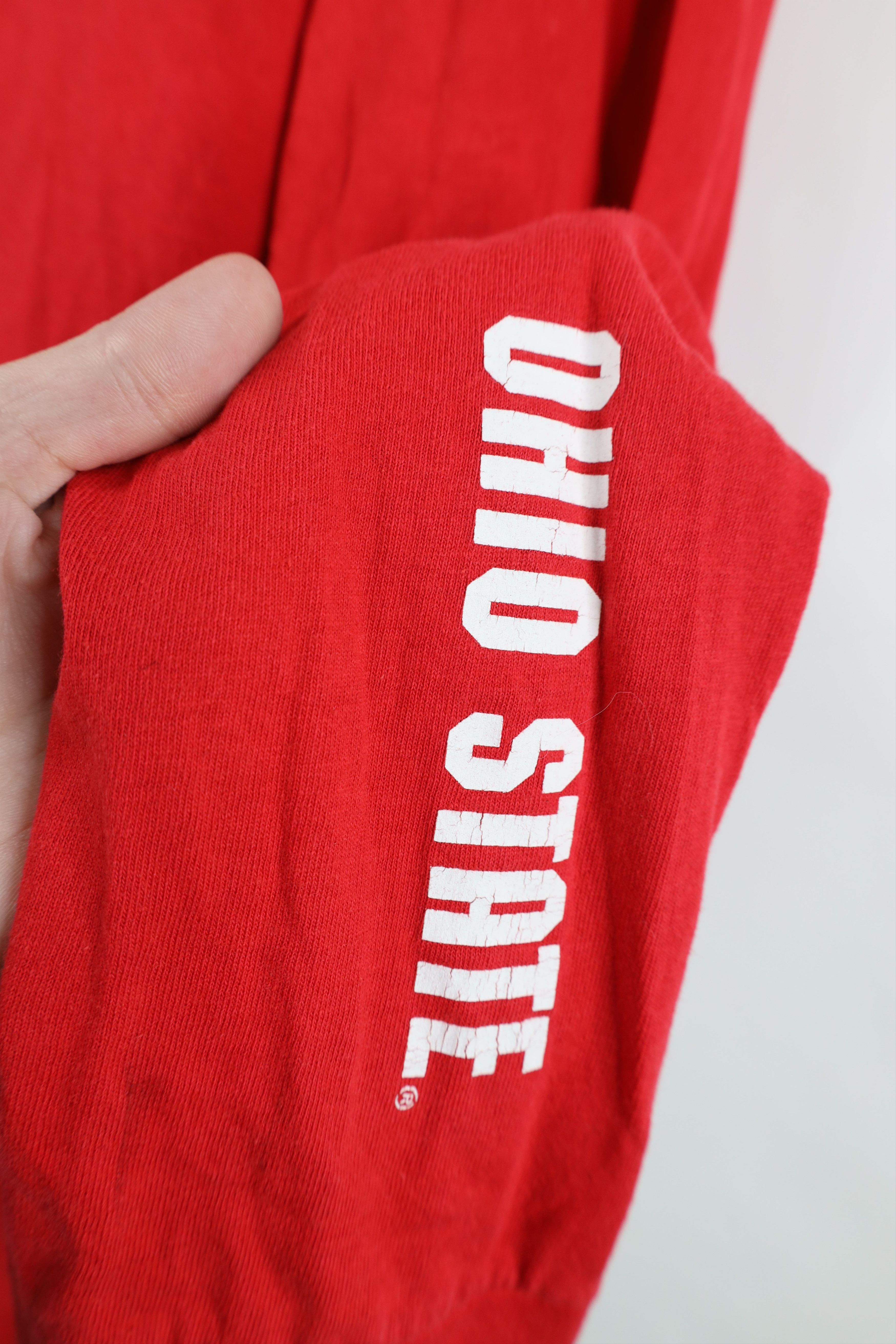 Nike Vintage Nike Center Swoosh Ohio State University T-Shirt Red Size US L / EU 52-54 / 3 - 8 Thumbnail