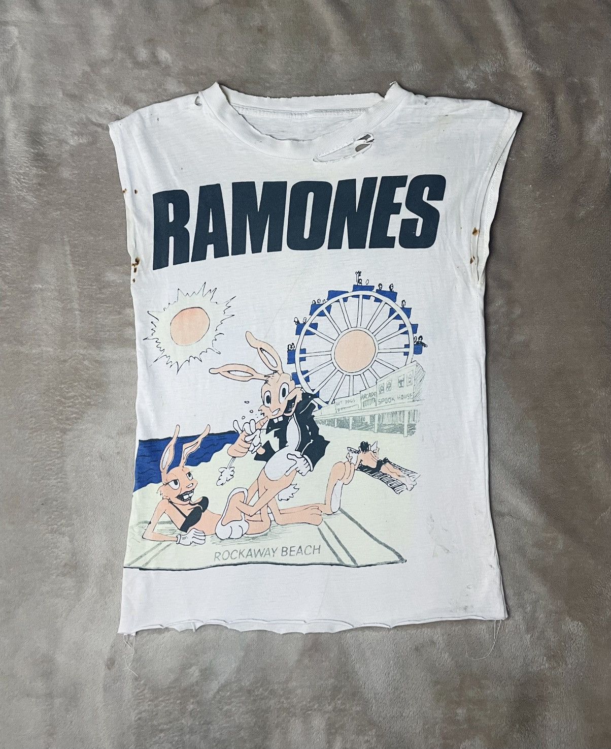 Rare Vintage Ramones T-Shirt „Rockaway Beach“