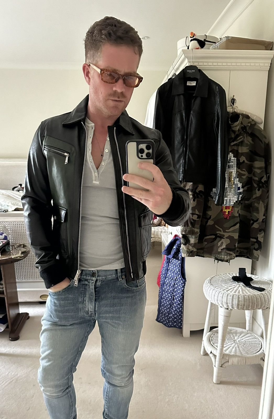 Dsquared2 FW12 Dsquared black green leather jacket 50 Archive grail Size US M / EU 48-50 / 2 - 3 Thumbnail