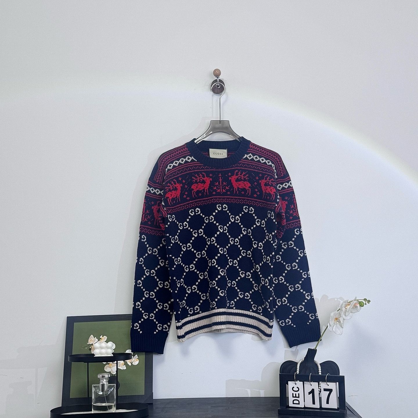 Gucci Gucci GG Reindeer Wool Sweater Size M Size US M / EU 48-50 / 2 - 1 Thumbnail