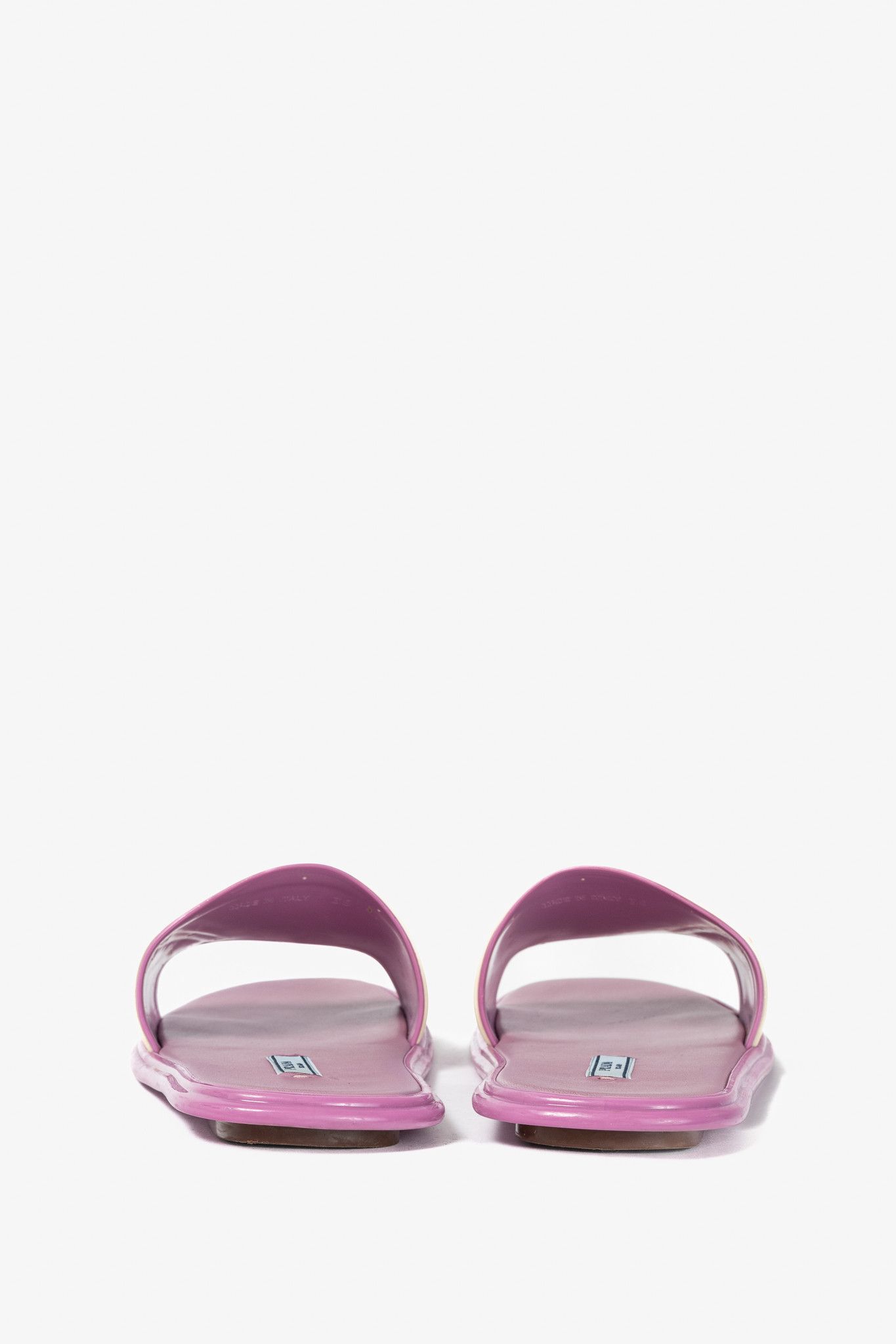 Prada Prada SS17 Runway Pink Color-Block Rubber & Leather Slides Size US 7.5 / IT 37.5 - 4 Thumbnail