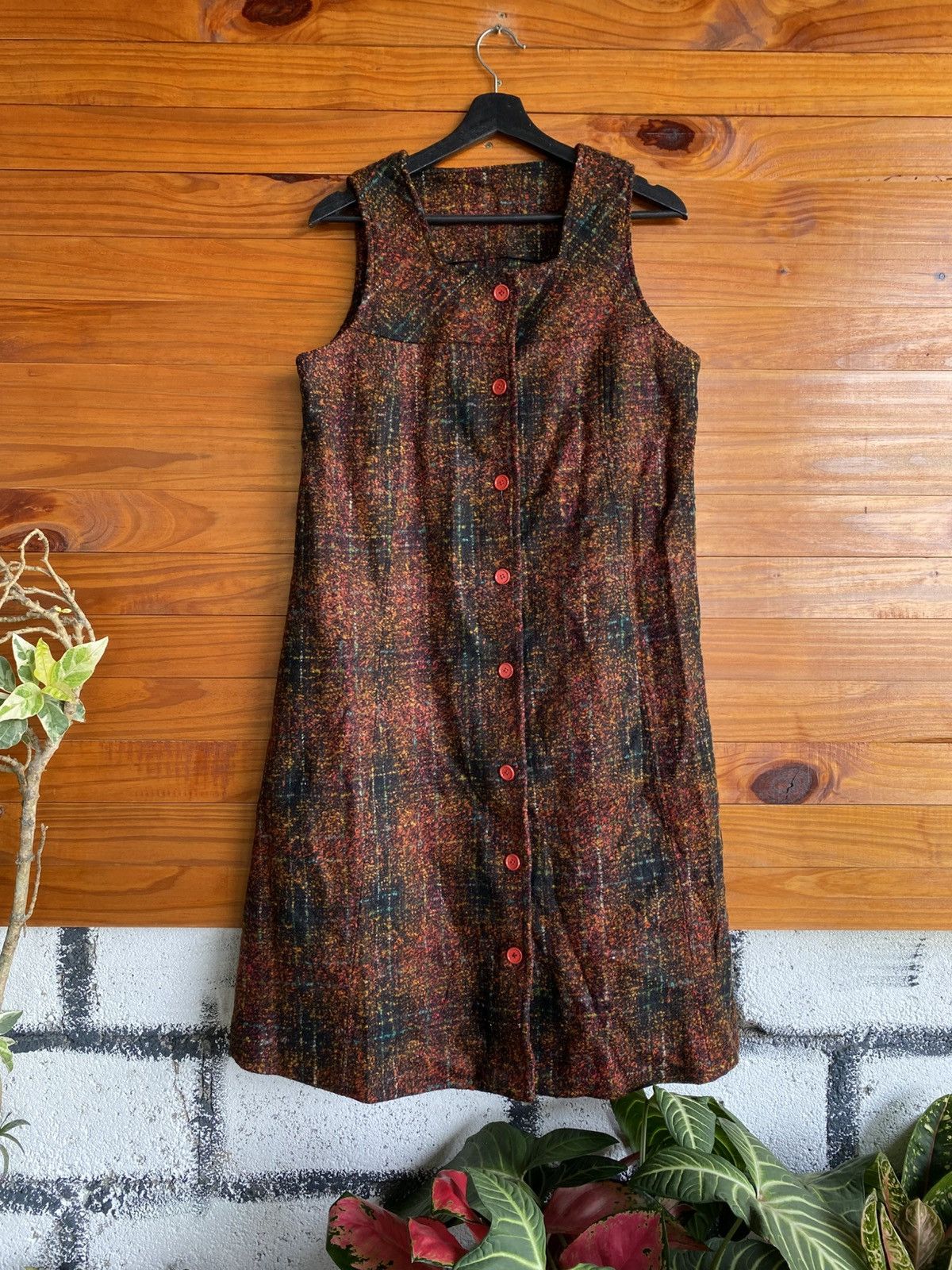 Vintage Vintage Japanese Sleeveless Button-Front Dress Abstract Size M / US 6-8 / IT 42-44 - 3 Thumbnail