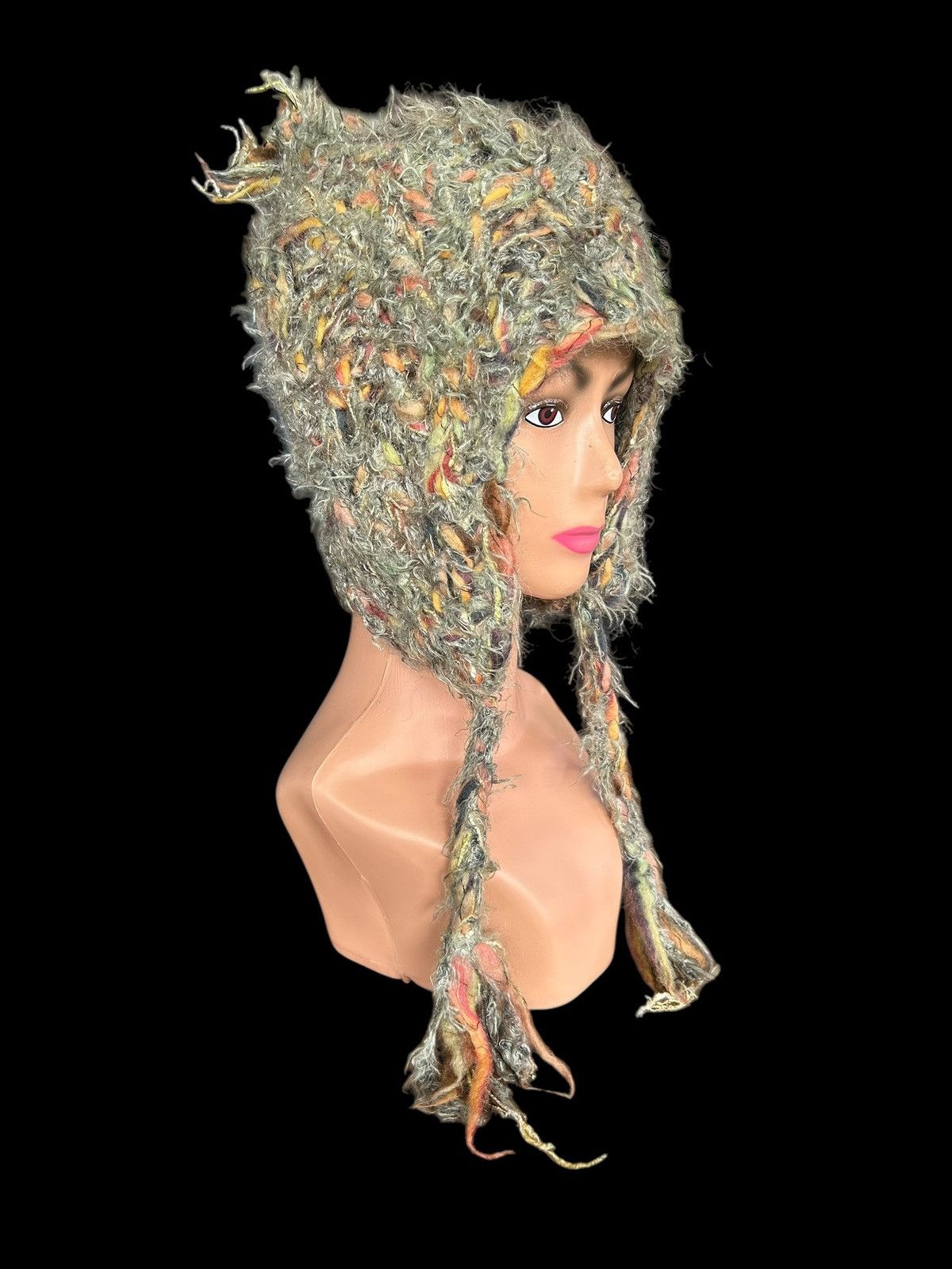 Japanese Brand × Kapital × Vintage CA4LA Made in Japan knitted Fur Beanie Hats Size ONE SIZE - 5 Thumbnail