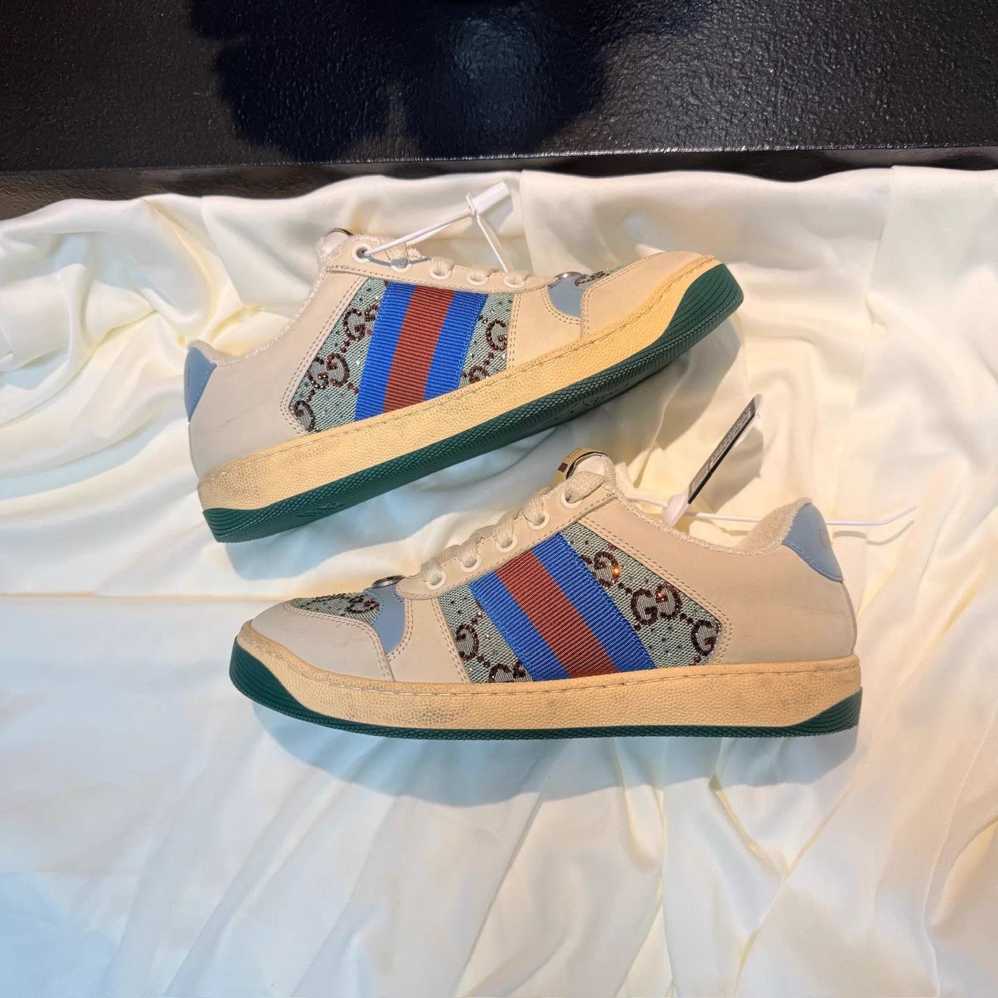 Gucci GUCCI Crystal GG Ivory Blue Sneaker EU35 99New Size US 4.5 / IT 34.5 - 5 Thumbnail