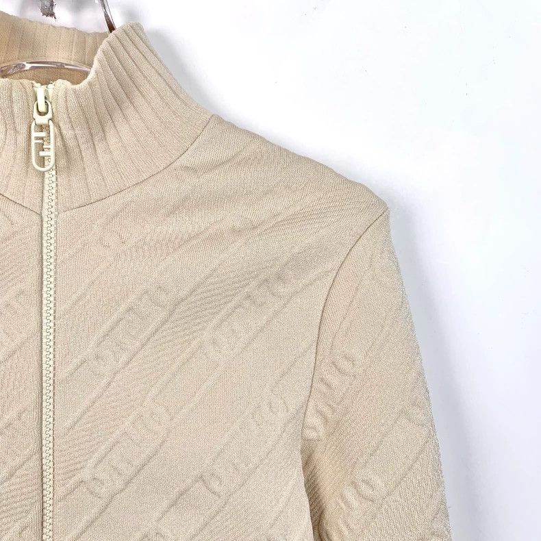 Fendi Fendi Beige Logo Knit Dress with Zipper Size US 38 / EU 54 - 3 Thumbnail