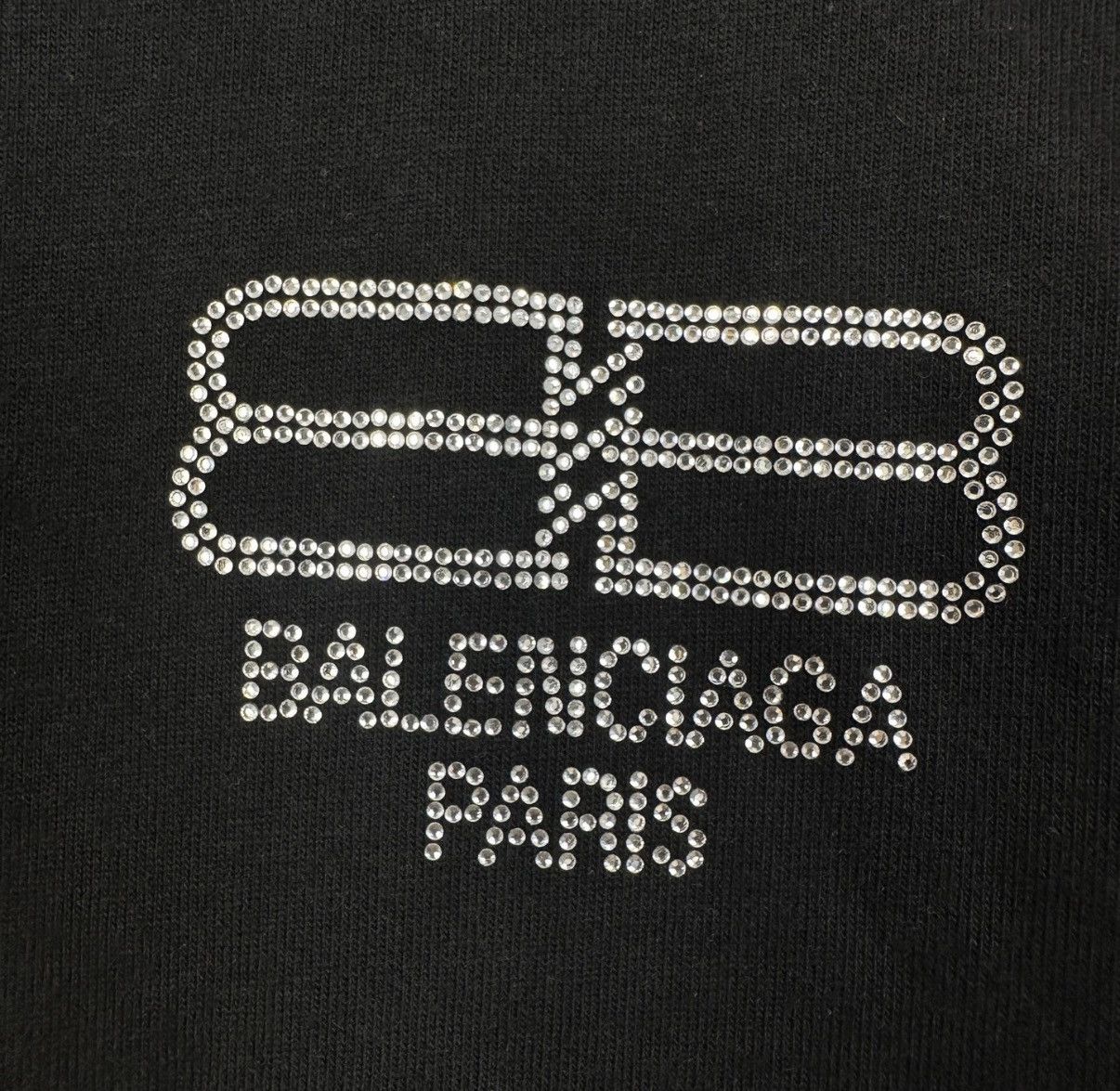 Balenciaga Balenciaga Black Crystal Double B Lock Logo Short Sleeve K12 Size US XXS / EU 40 - 6 Thumbnail