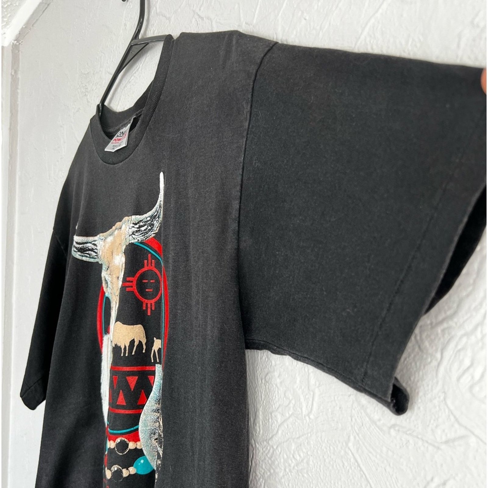 Vintage VINTAGE 90s ARIZONA STEER SKULL COWBOY SINGLE STITCH ONEITA Size US XL / EU 56 / 4 - 4 Thumbnail