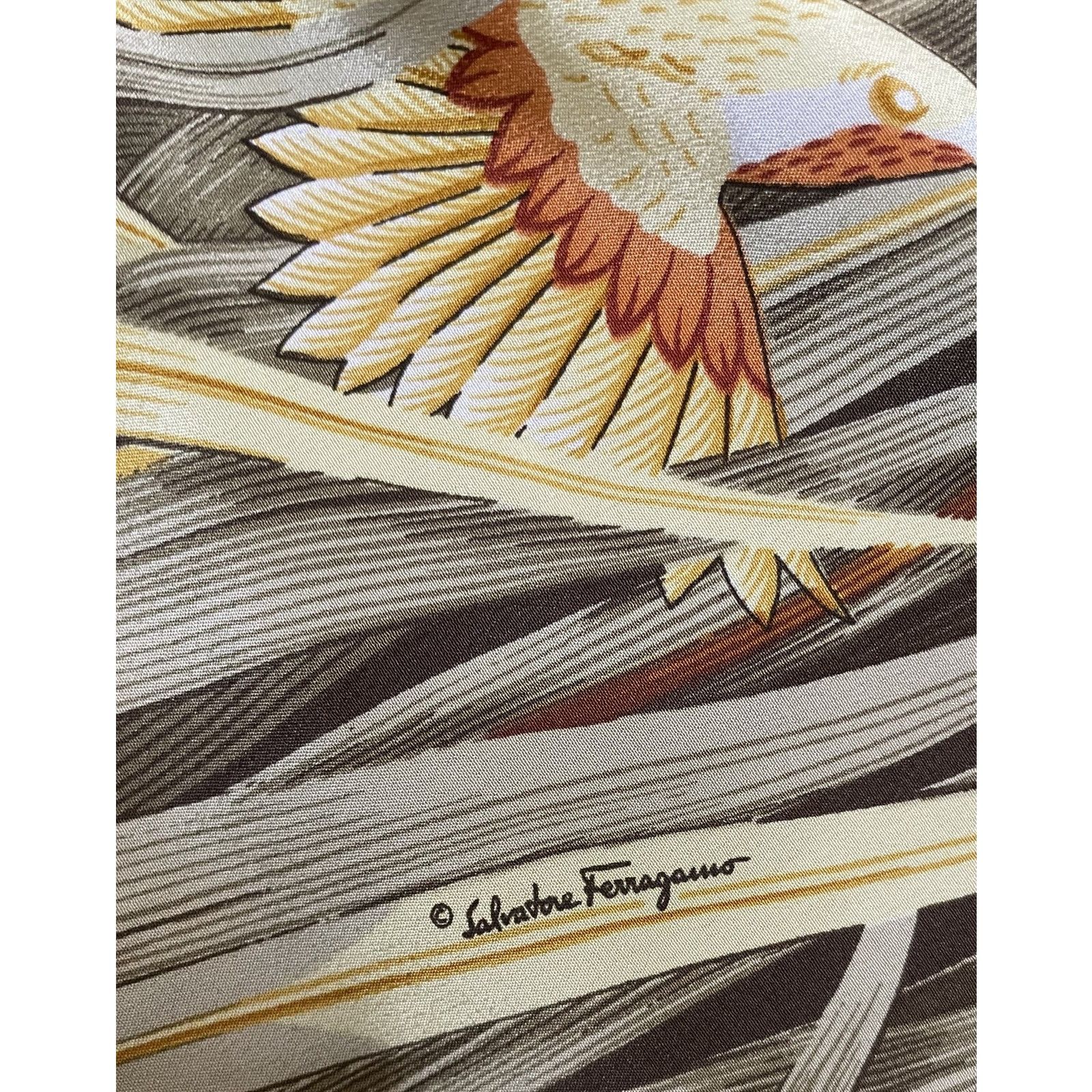 Salvatore Ferragamo Salvatore Ferragamo Wrap Skirt Womens L 10 12 44 Silk Birds Size 34" / US 12 / IT 48 - 10 Thumbnail