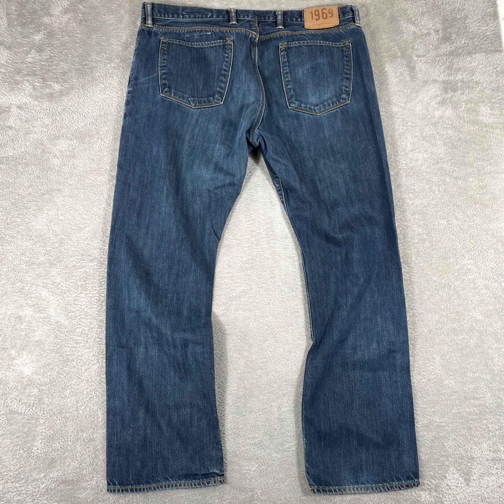 Gap Gap 1969 Low Rise Straight Jeans Men's 38x32 Dark Blue Wash Cotton Denim Size US 38 / EU 54 - 7 Thumbnail