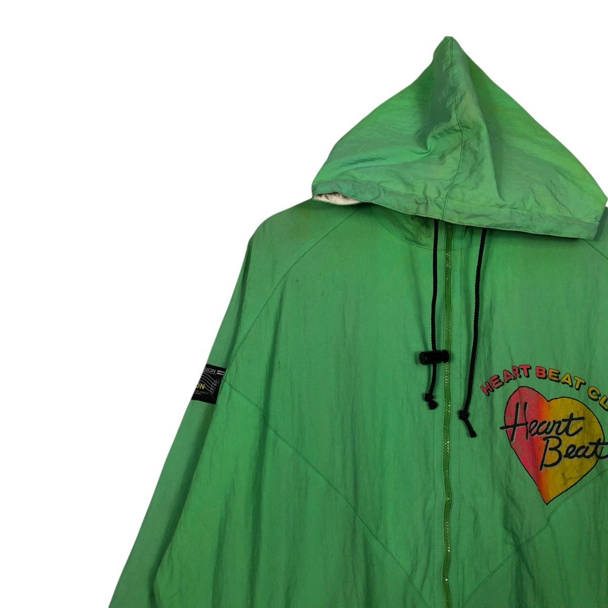 Japanese Brand 80s Heart Beat Club Neon Green Parka Vibration Surf Skate Size US M / EU 48-50 / 2 - 8 Thumbnail