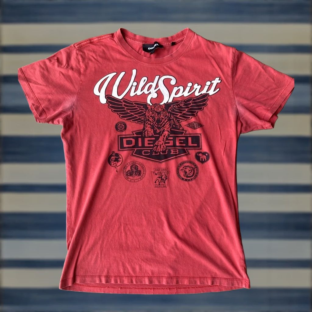 Diesel VINTAGE Diesel Tiger Wings T-Shirt Medium Red Size US M / EU 48-50 / 2 - 1 Thumbnail