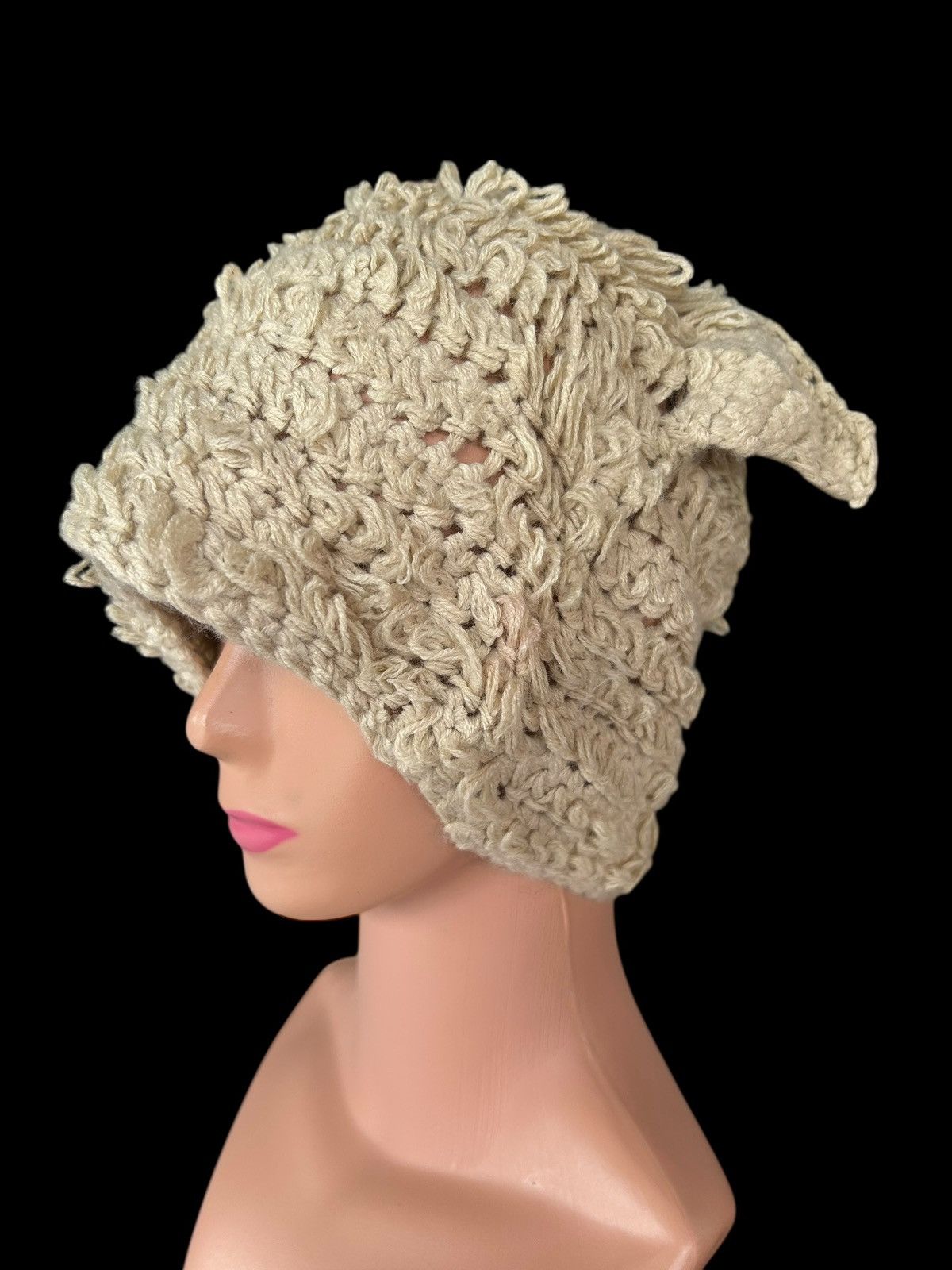 Kapital Bunny horn Devil Crochet Knitted Handmade Beanie Hats Size ONE SIZE - 7 Thumbnail