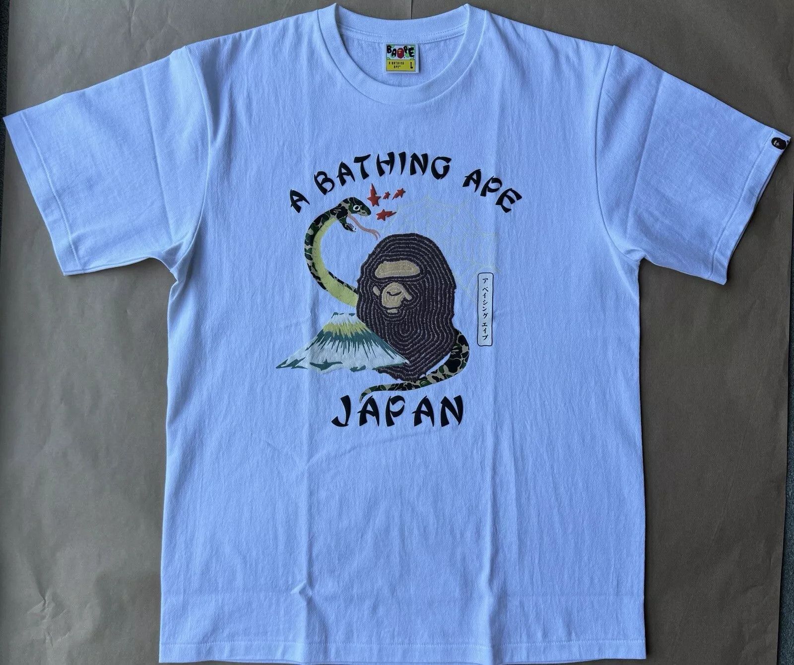 Bape BAPE A BATHING APE - 'JAPANESE CULTURE' White T-Shirt Size US L / EU 52-54 / 3 - 1 Thumbnail