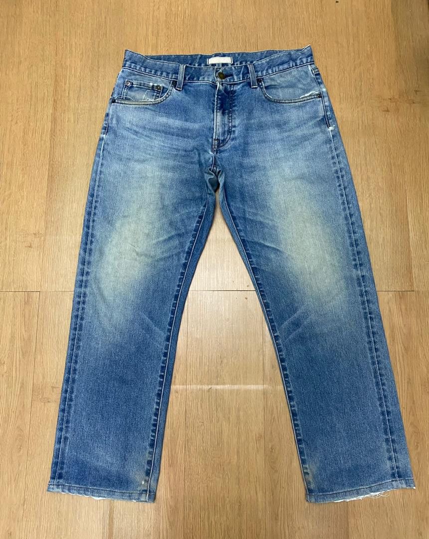 Japanese Brand Vintage Uniqlo Japanese Fabric by Kaihara Slim Fit Jeans Size US 34 / EU 50 - 1 Thumbnail