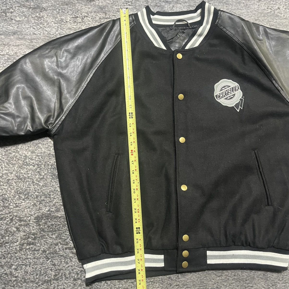 Chrysler VINTAGE Y2K CHRYSLER EMBROIDERED FAUX LEATHER VARSITY JACKET Size US XL / EU 56 / 4 - 11 Thumbnail