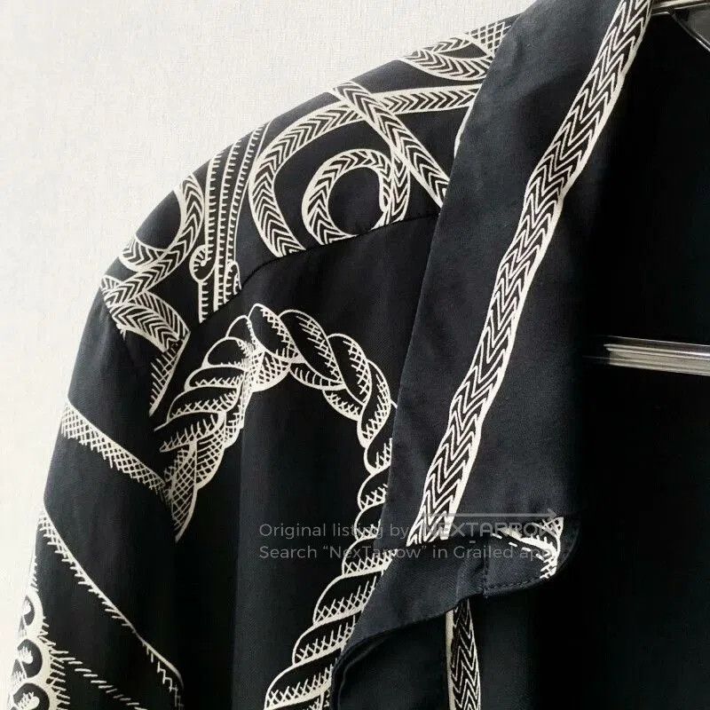 Hermes Hermes Silk Shirt Black Chain Print. Size XXS / US 00 / IT 34 - 5 Thumbnail