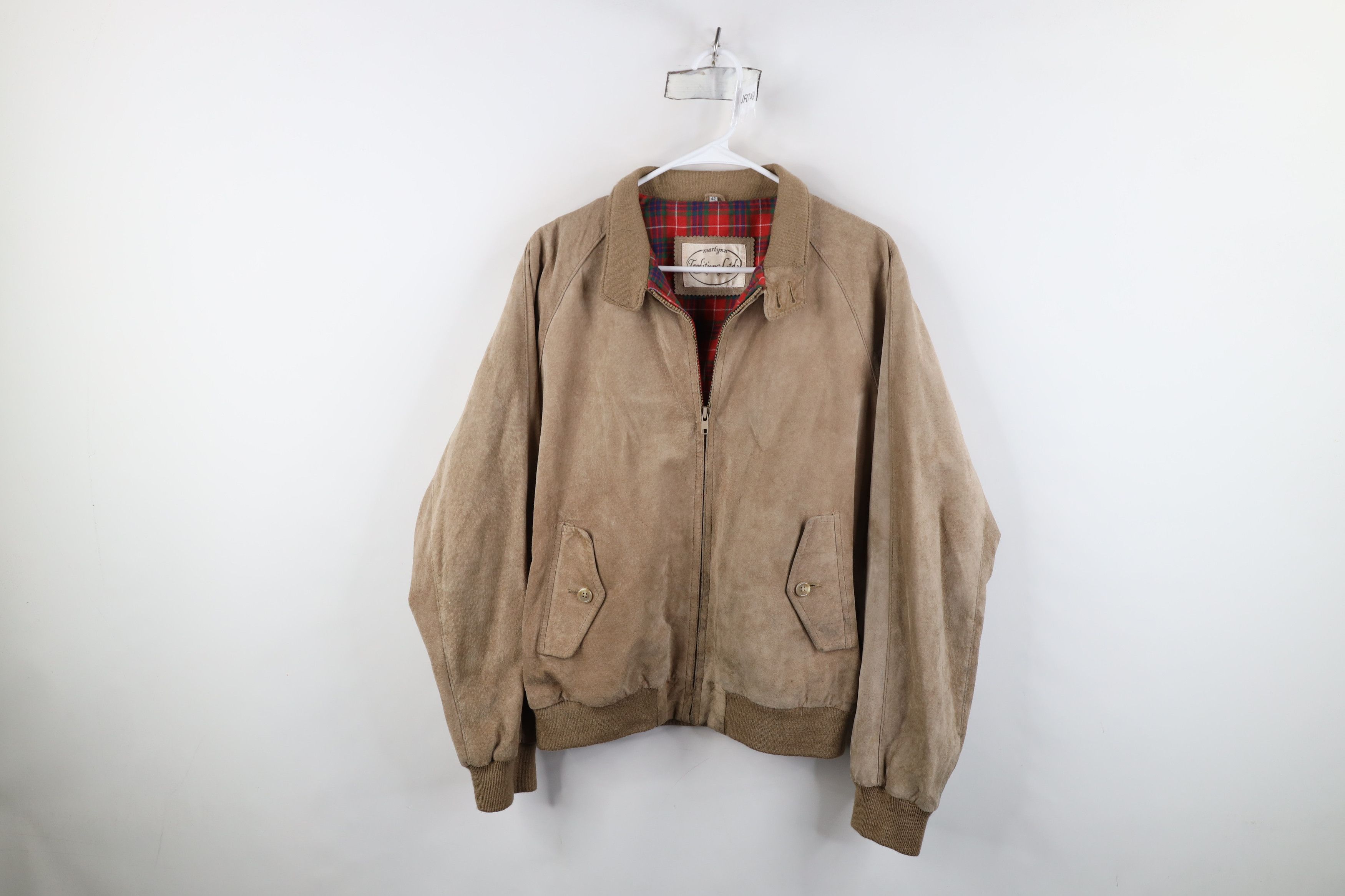 Vintage Vintage 90s Streetwear Leather Knit Bomber Jacket Beige Size US XL / EU 56 / 4 - 1 Thumbnail