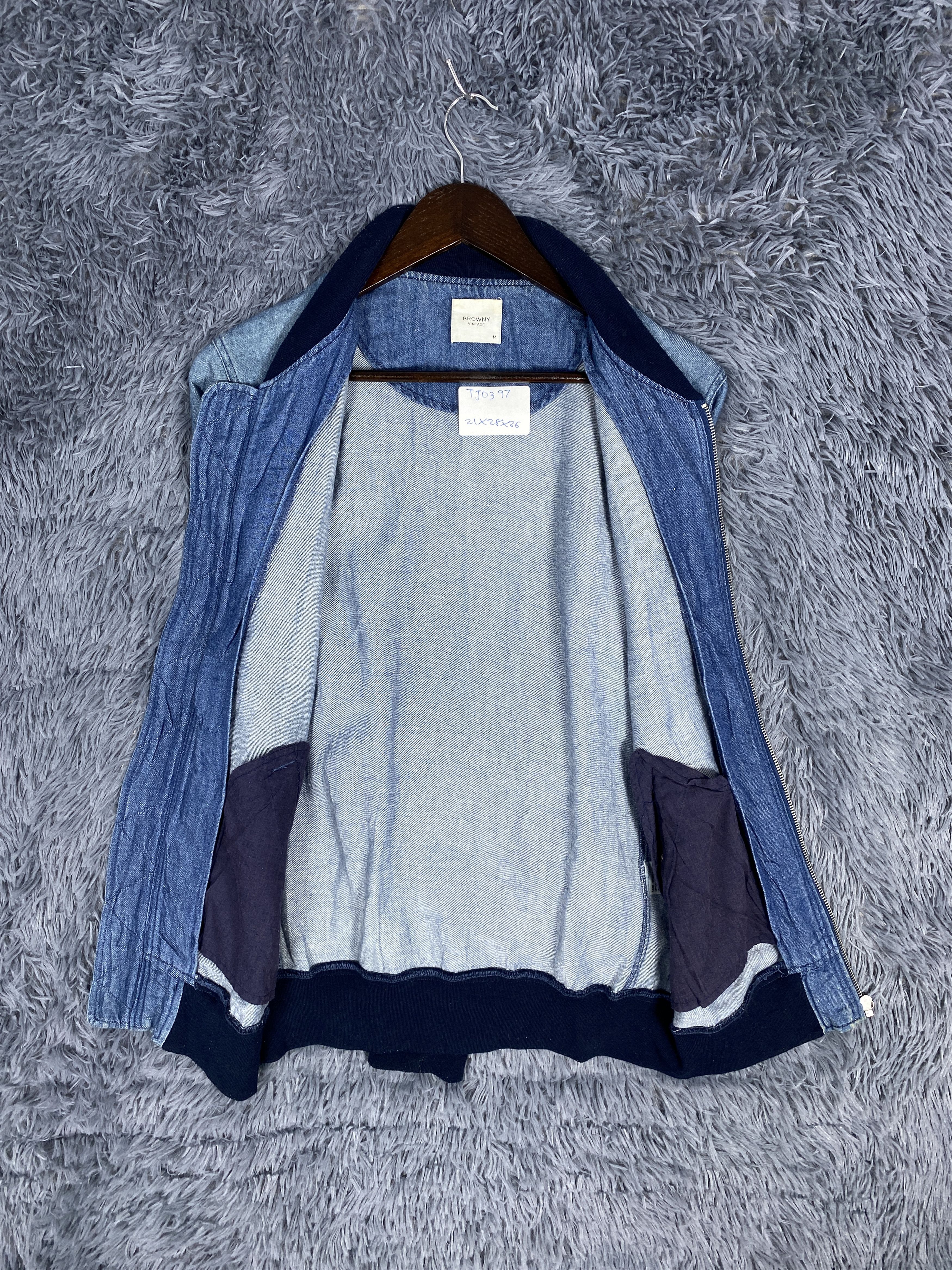 Japanese Brand Vintage Browny Zip Up Light Denim Bomber Jacket Size US M / EU 48-50 / 2 - 6 Thumbnail