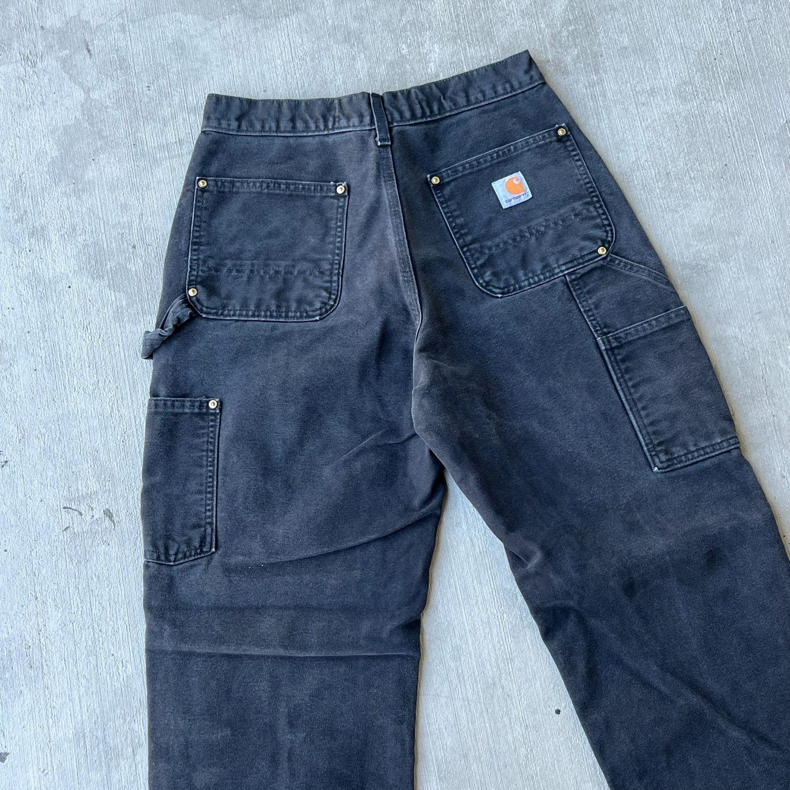 Carhartt × Vintage Carhartt faded black double knee work wear carpenter pants Size US 27 - 7 Thumbnail
