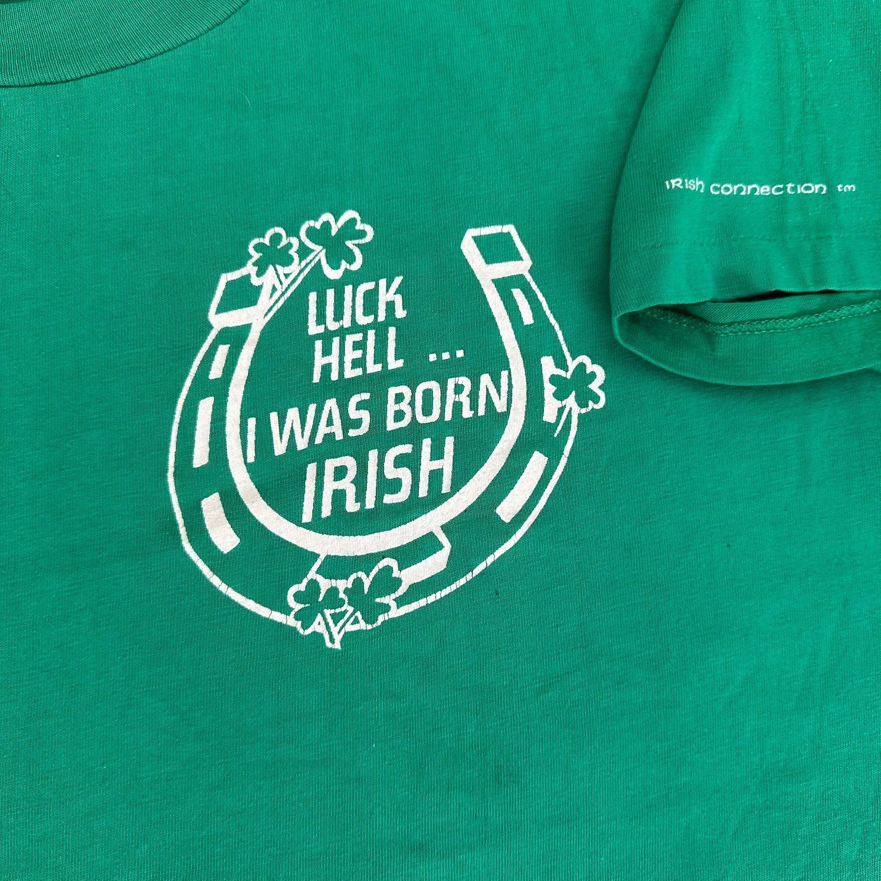 Hanes Vintage 80s Irish Shamrock Luck T-Shirt Single Stitch Boxy G Size US M / EU 48-50 / 2 - 3 Thumbnail