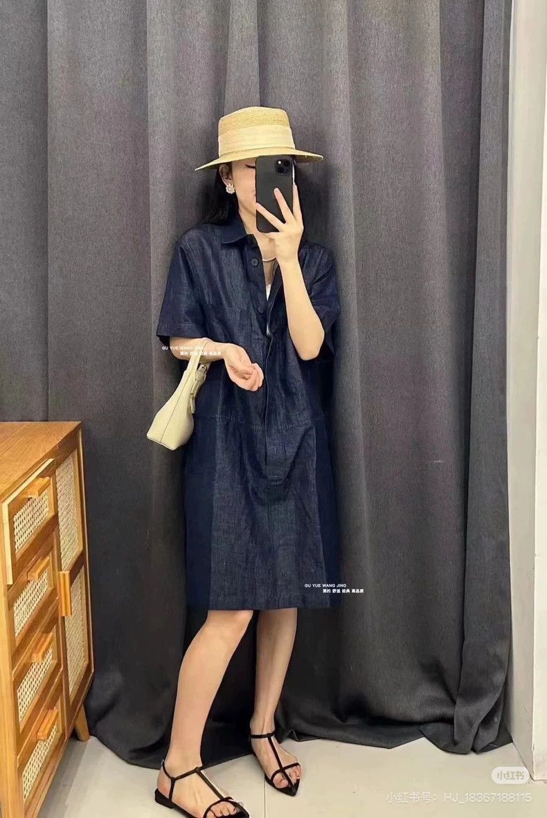 Loro Piana LORO PIANA Blue denim linen dress Size XS / US 0-2 / IT 36-38 - 3 Thumbnail