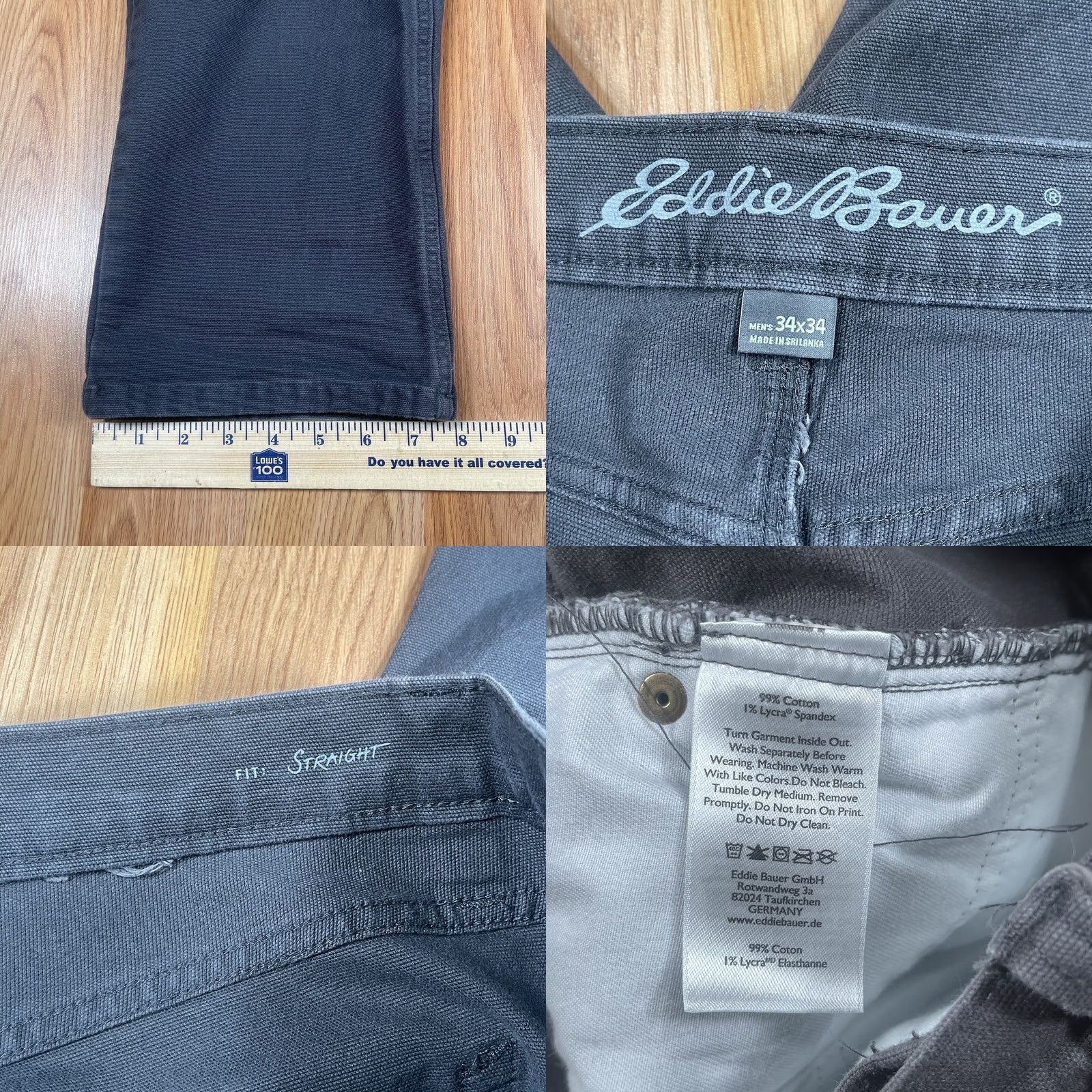 Eddie Bauer Eddie Bauer Jeans Mens Size 34Wx34L Straight Leg Gray Wash Denim Long Pants - Condition: Good Pre-Owned - Fast Shipping | eBay Size US 34 / EU 50 - 8 Thumbnail