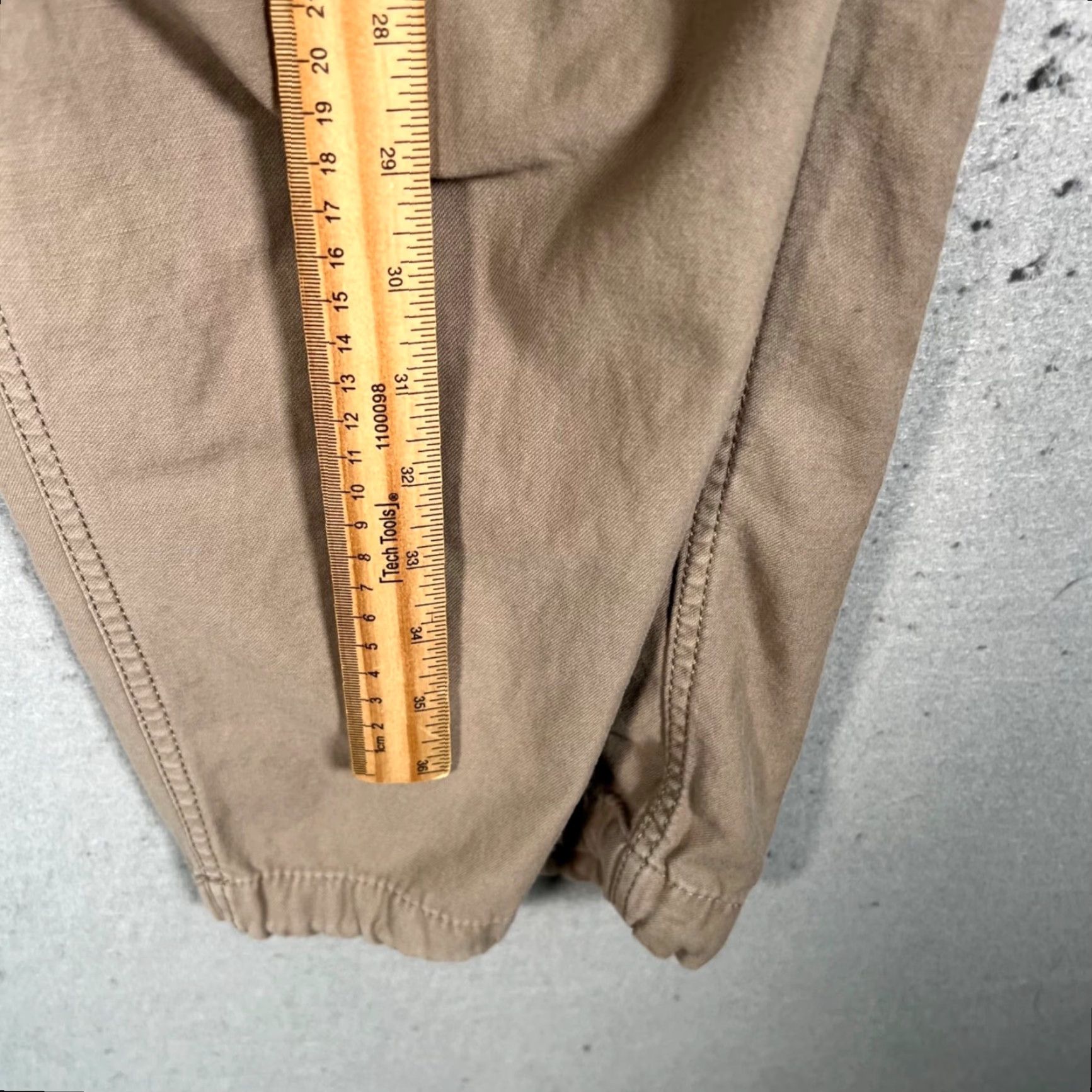 TNA TNA Womens Cargo Pants Khaki 100% Cotton Size 10 Relaxed Fit Elastic Hem Size 32" / US 10 / IT 46 - 6 Thumbnail